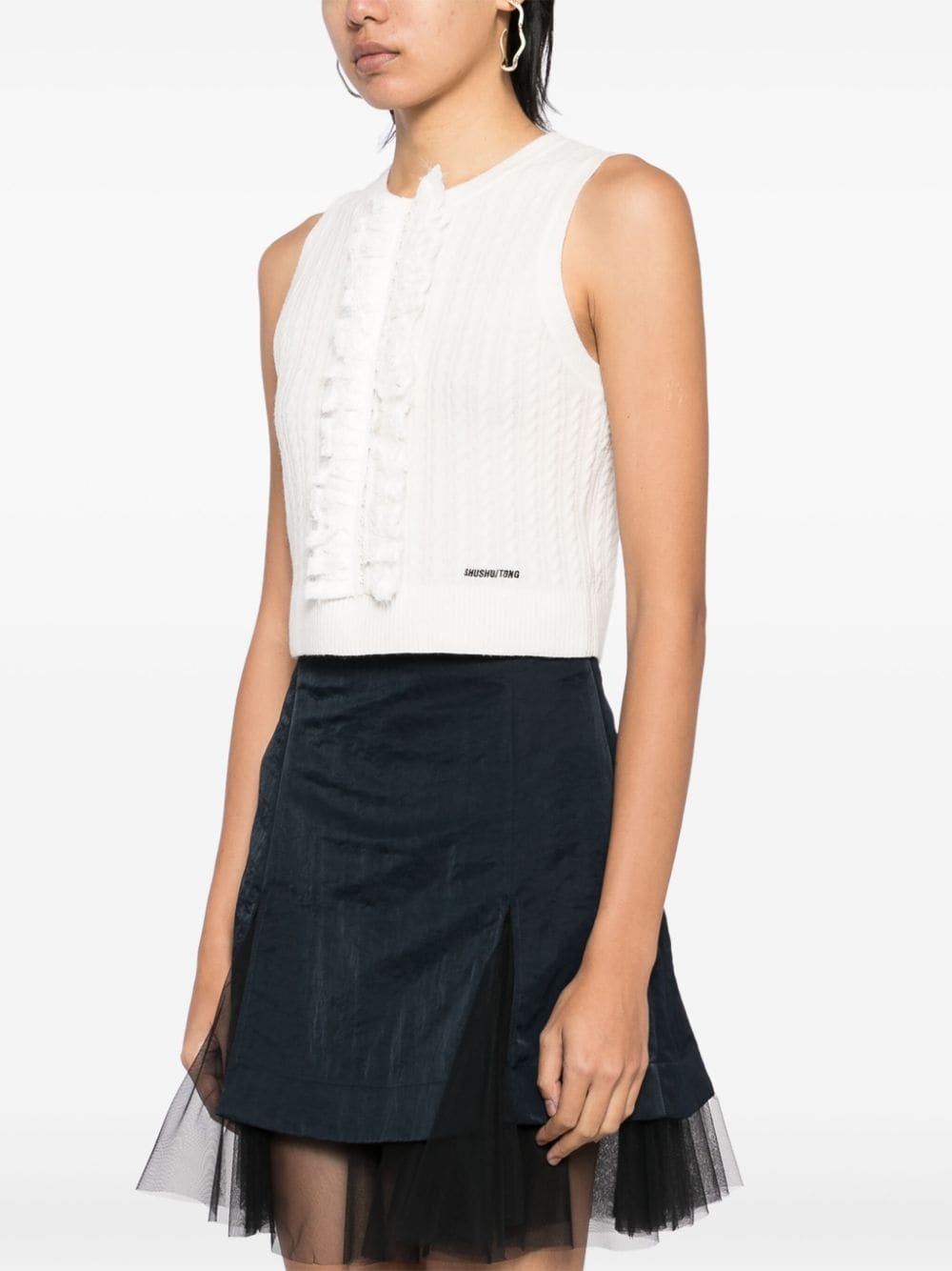 embellished sleeveless knitwear top - 3