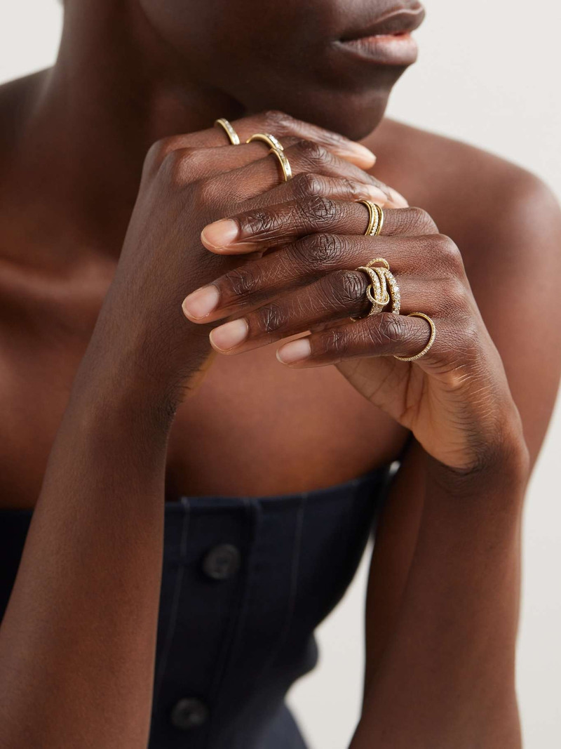 Alix set of four 18-karat gold diamond rings Gold 5