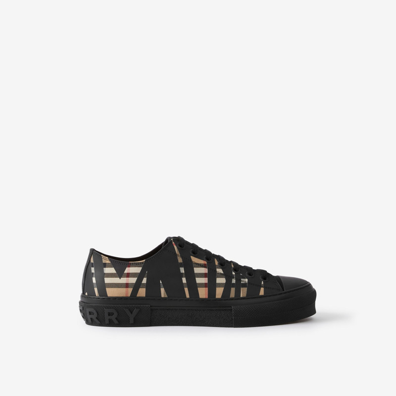 Sliced Check Cotton Sneakers 1