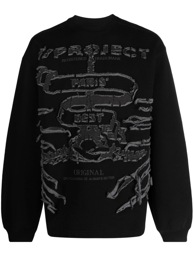 Paris' Best distressed cotton sweatshirt 1