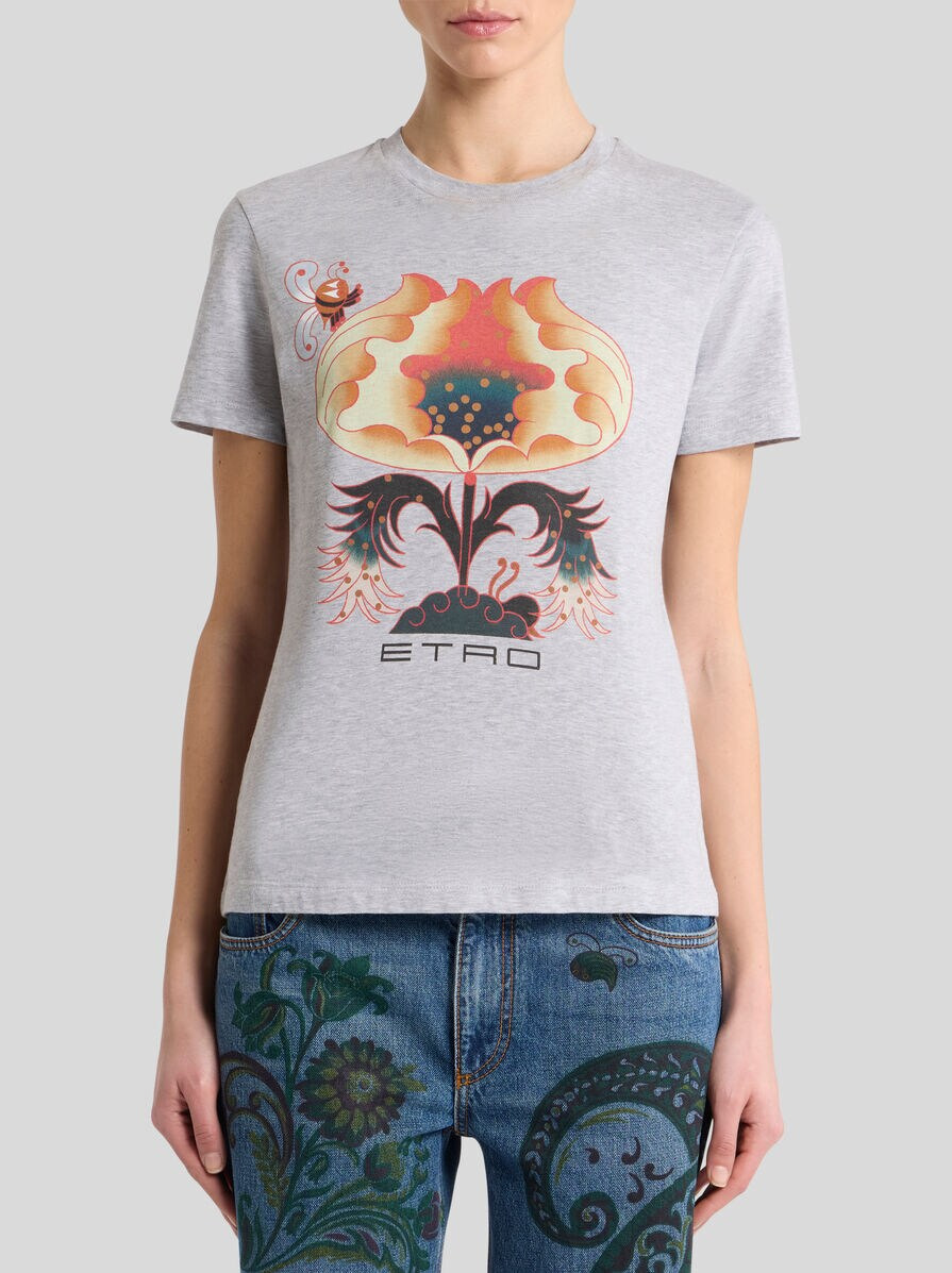 COTTON T-SHIRT WITH PRINT AND LOGO - 2