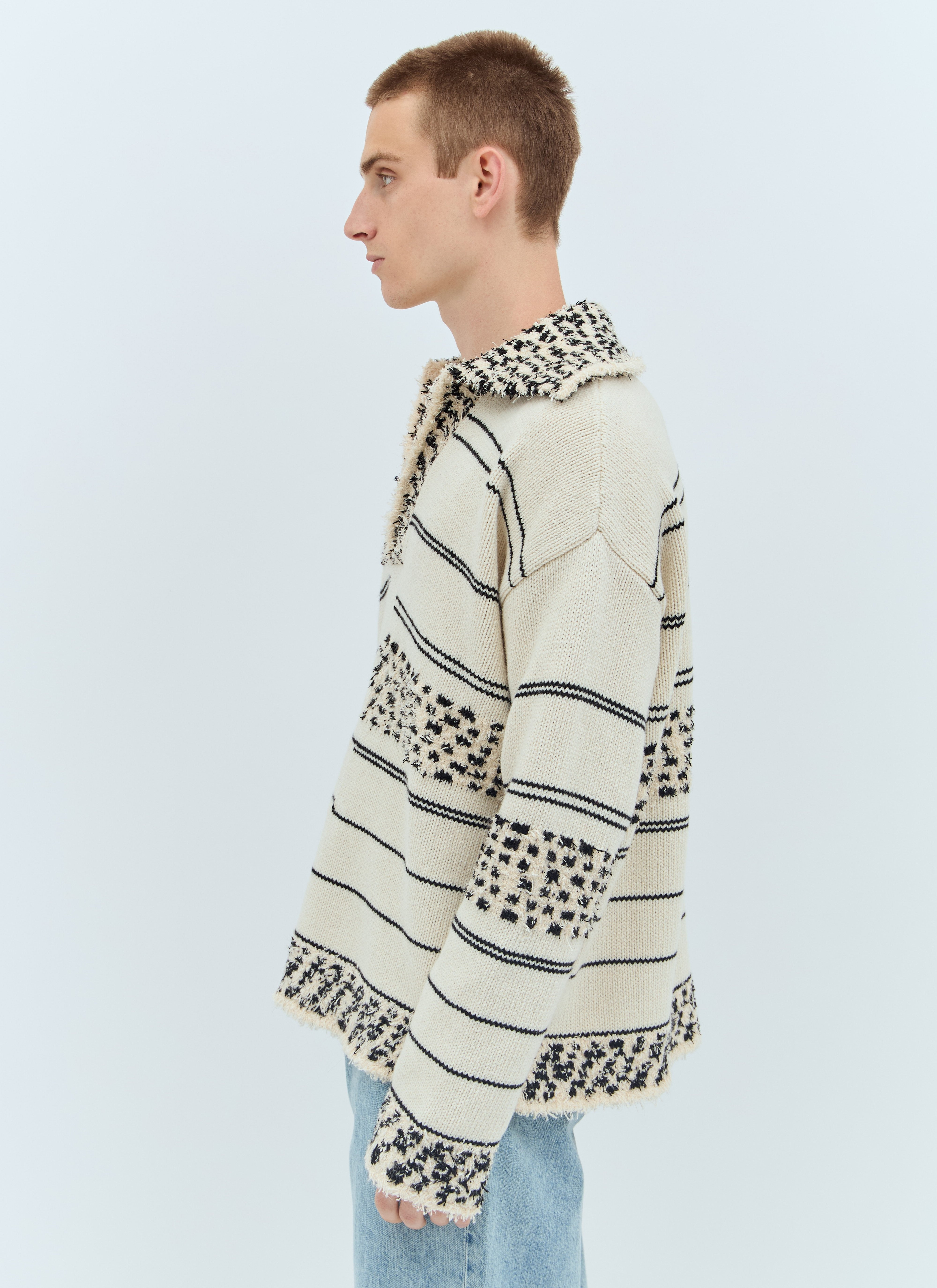 Bottega Veneta Men Contrast Pattern Knit Sweater - 6