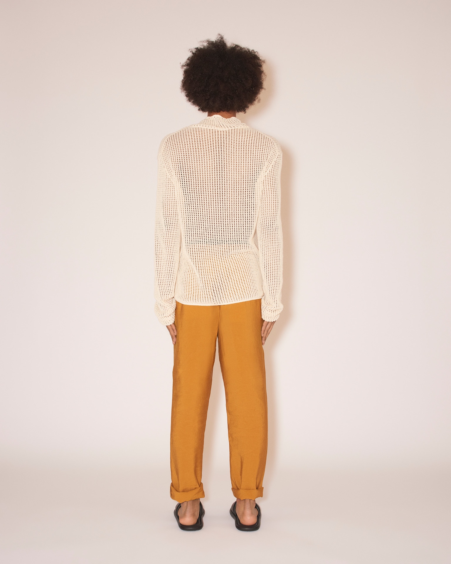 GINI - Lightweight pongee pants - Caramel - 4