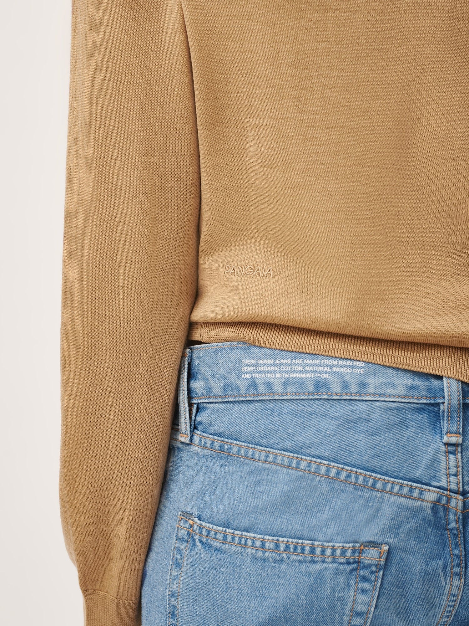 Womens Regenerative Merino Wool Half-Zip Sweater - Camel - 5