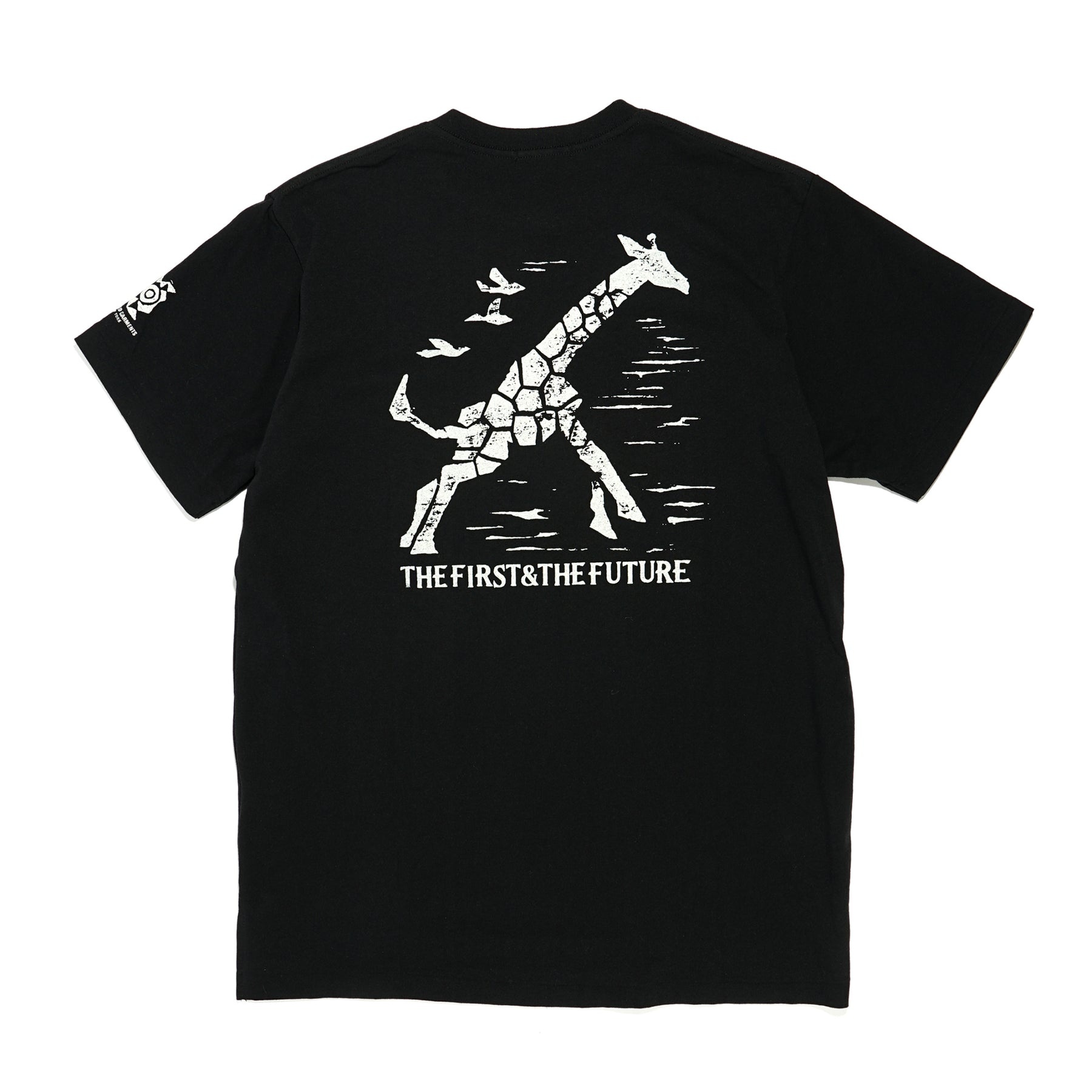 PRINTED CROSS CREW NECK T-SHIRT / BLK GIRAFFE - 2