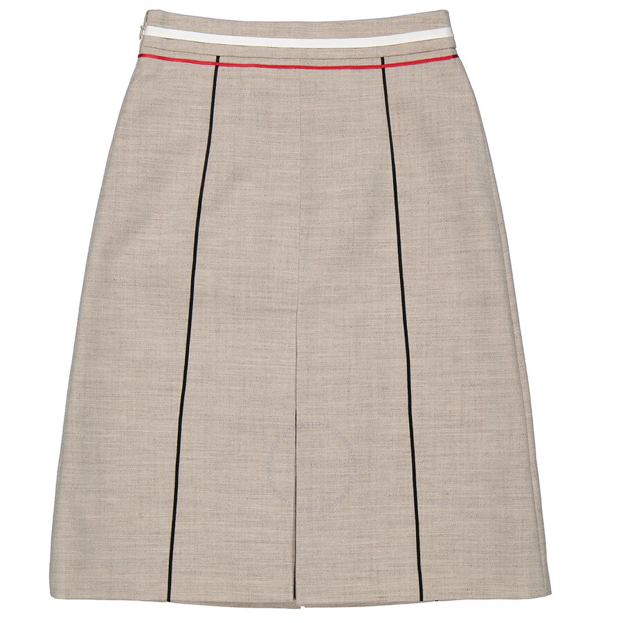 Burberry Ladies Ecru Box Pleat Detail Skirt - 2