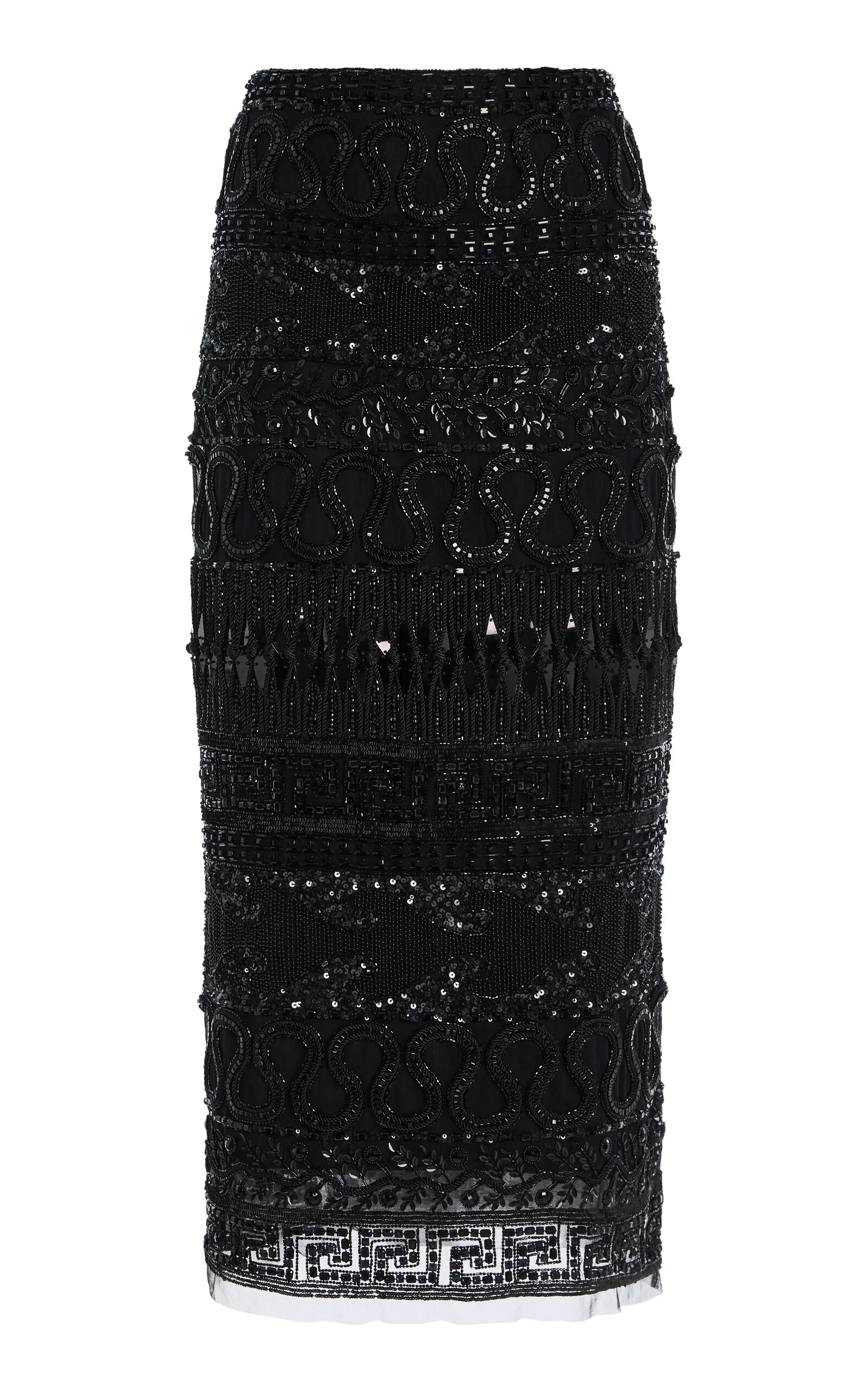 Embroidered Tulle Skirt black - 1