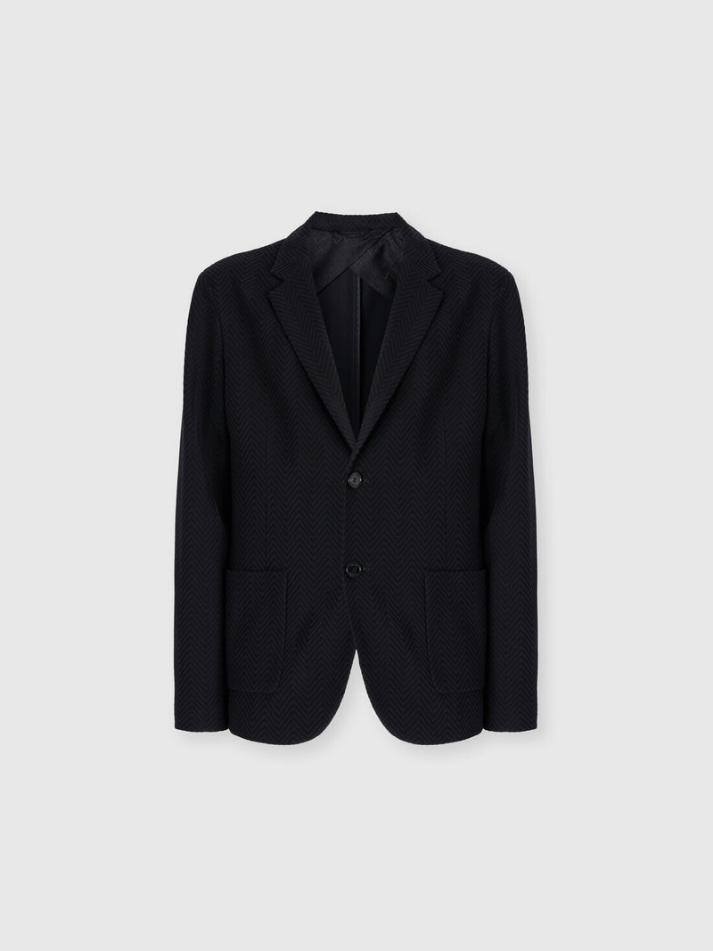 Single-Breasted Jacket with Zigzag Pattern 1
