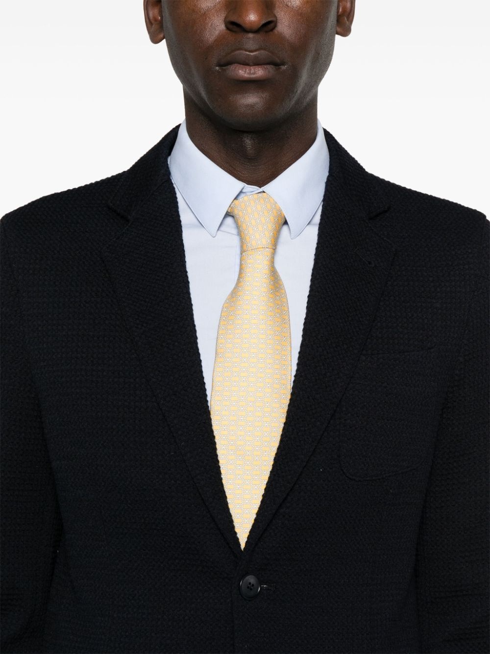 single-breasted textured blazer - 5
