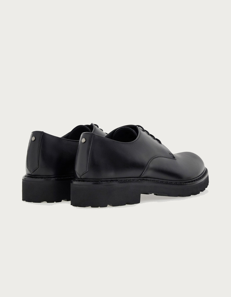 Canali BLACK SMOOTH CALFSKIN DERBY SHOES WITH EVA SOLE outlook