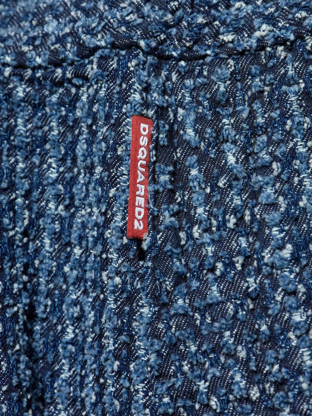 textured denim shorts - 5