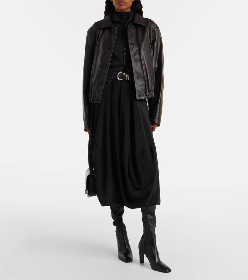Lemaire Low-rise silk crêpe de chine midi skirt outlook