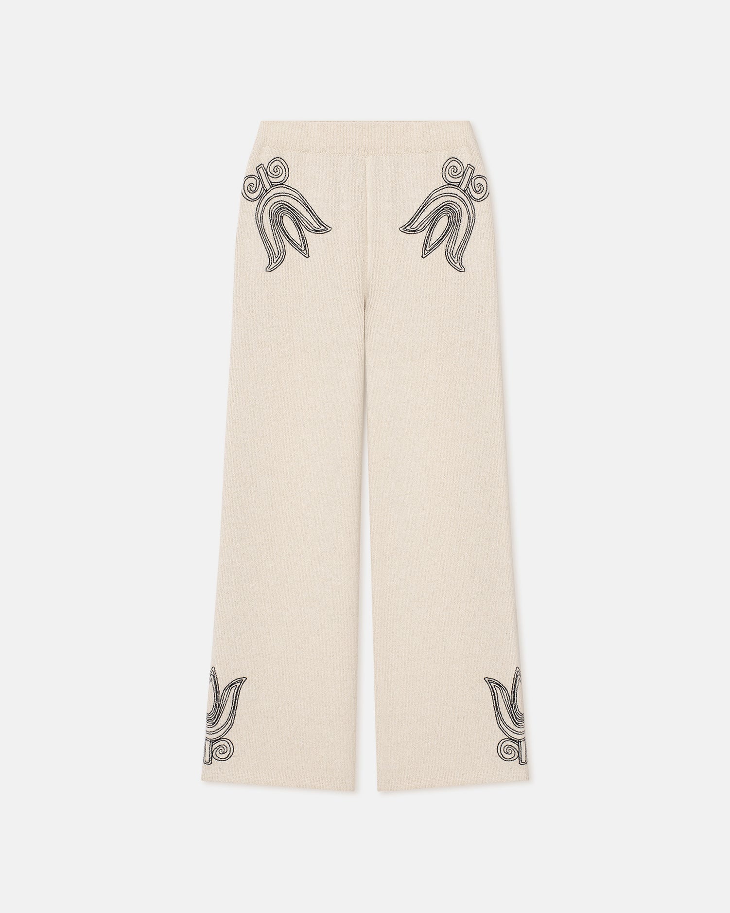 Embroidered Textured-Linen Pants - 5