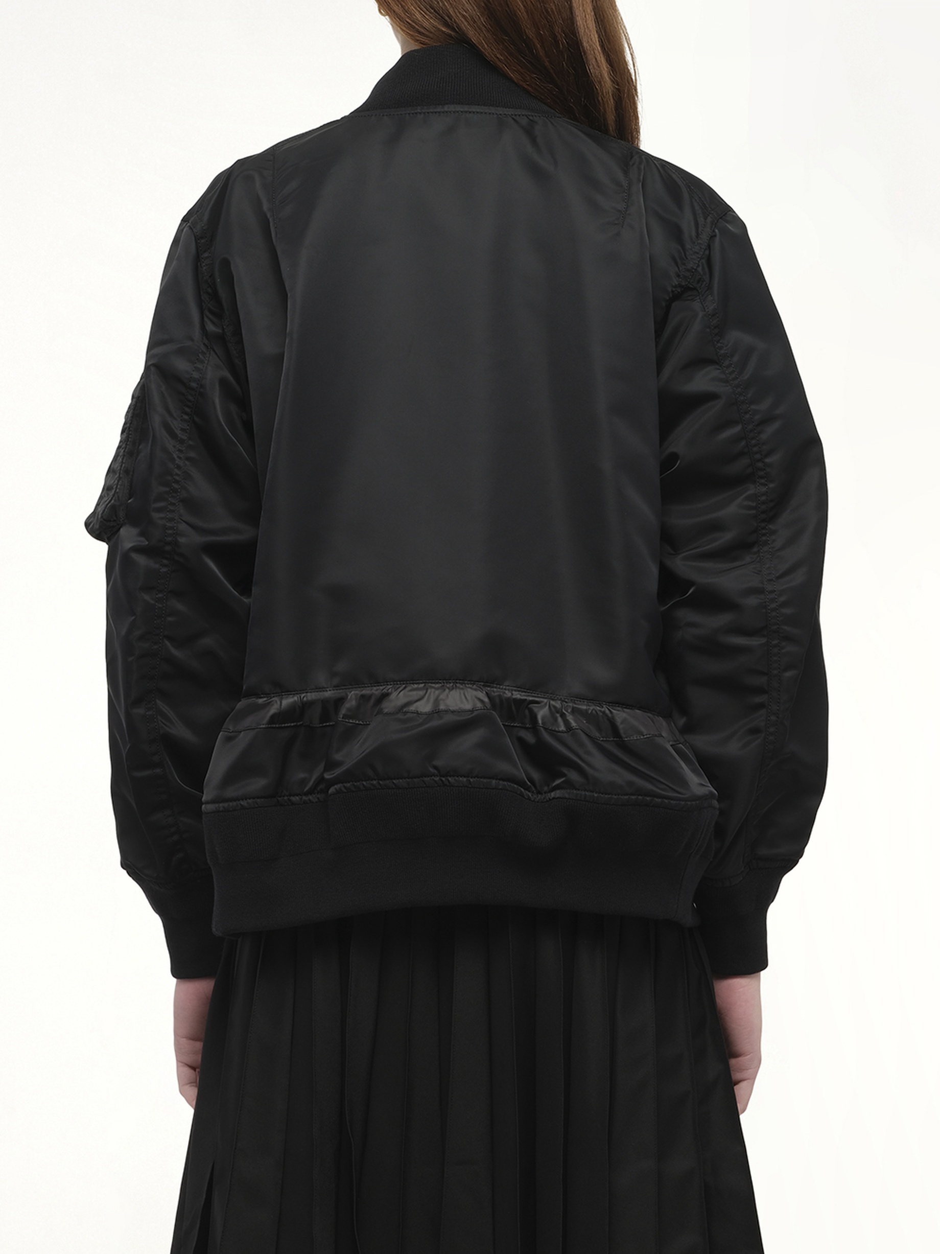 Nylon Twill Blouson with Drawstring in Black - 6