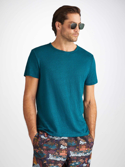 Derek Rose Men's T-Shirt Jordan Linen Teal outlook