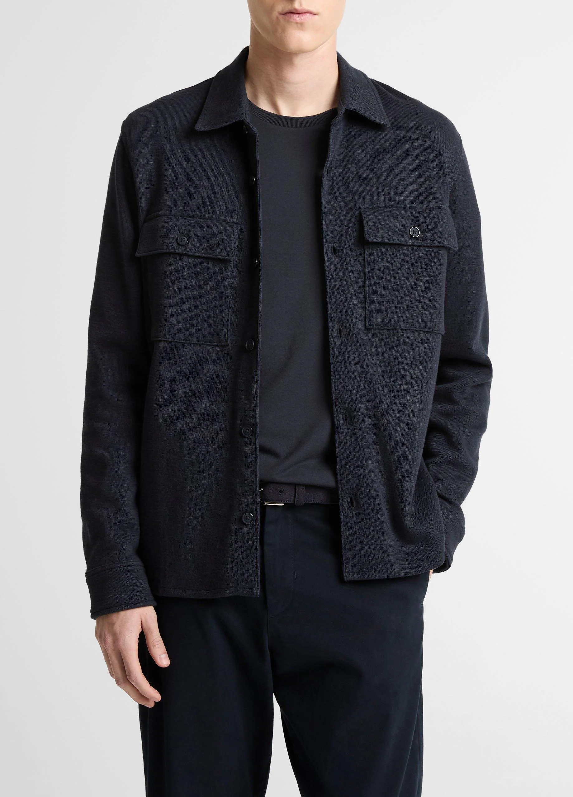 Double-Slub Cotton-Blend Shirt Jacket - 1