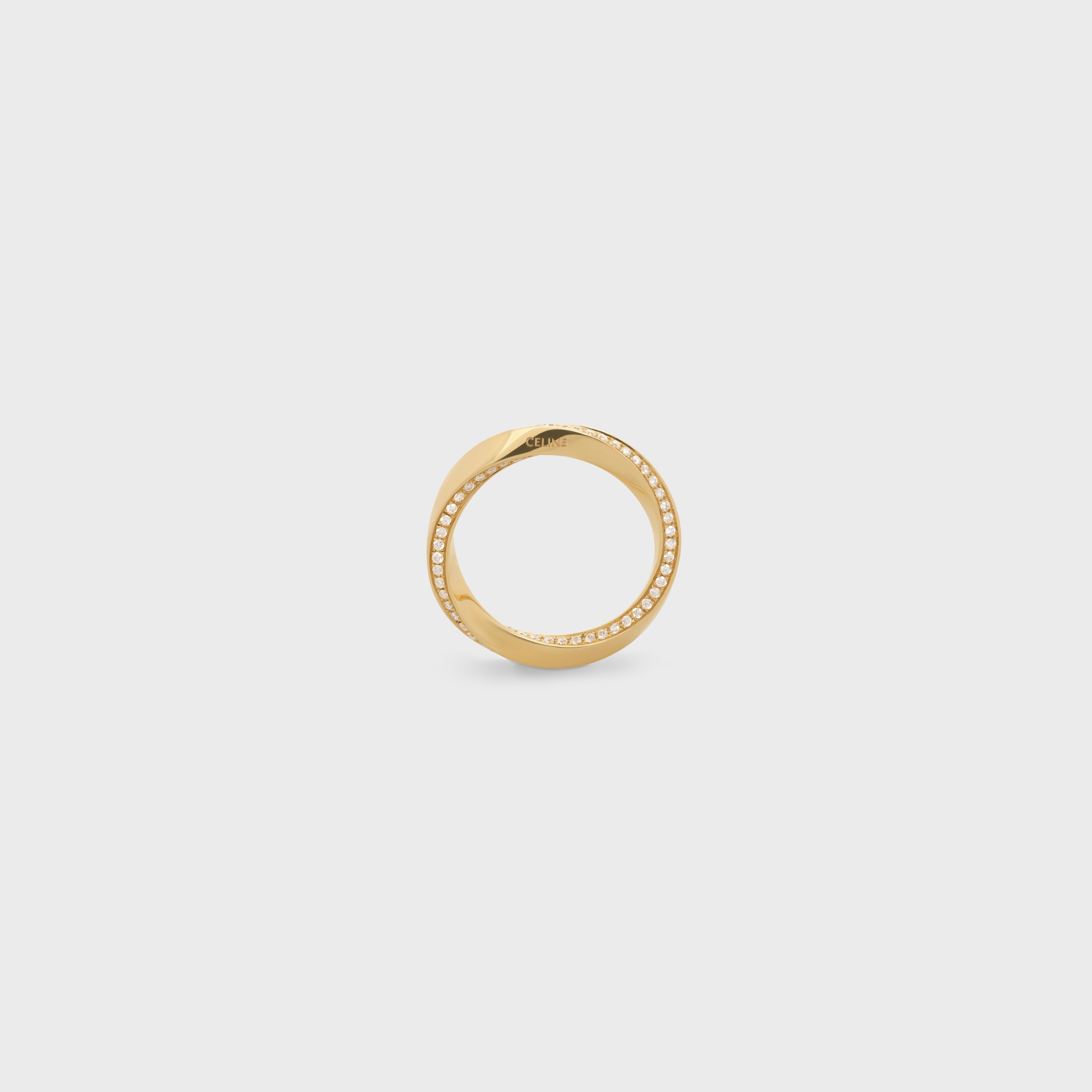 Torsion Ring in Yellow Gold and Diamonds - 1