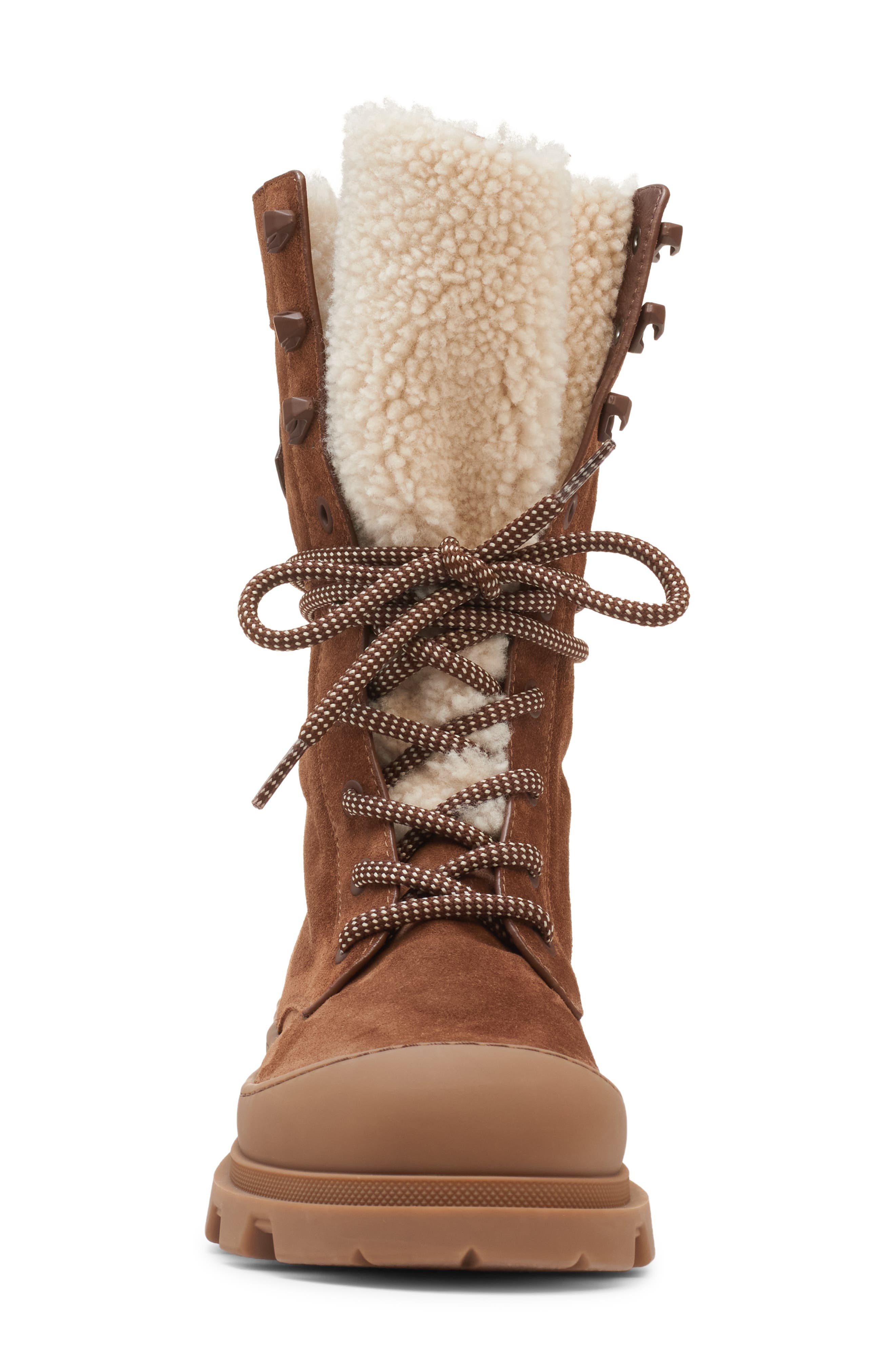 Moncler Vera Genuine Shearling Trim Boot in Pinecone at Nordstrom - 4