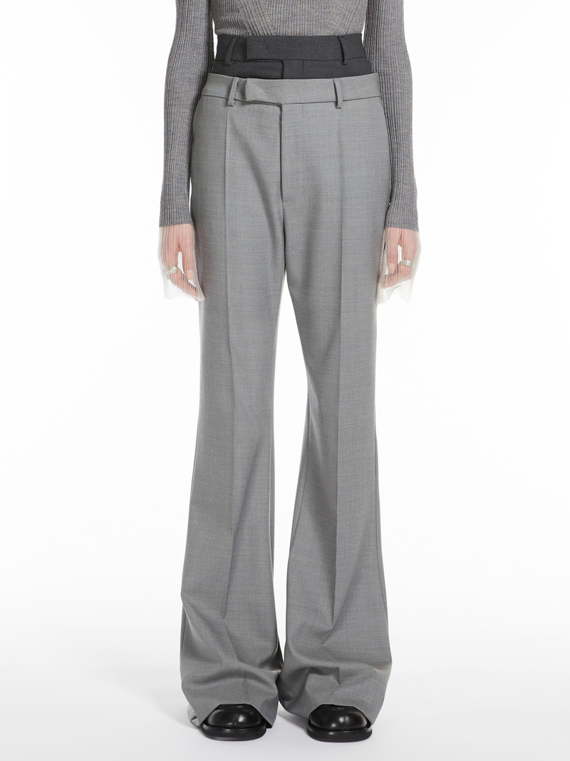 LINCE Flared trousers with a branded double belt 3