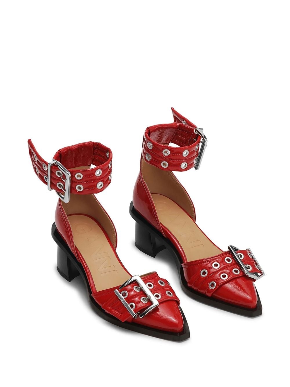 buckled open cut pumps - 2