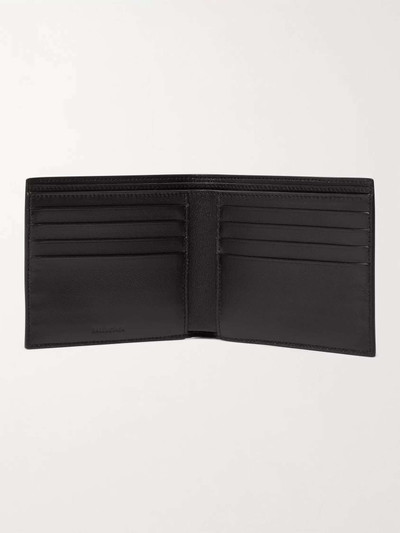 BALENCIAGA Logo-Print Full-Grain Leather Billfold Wallet outlook