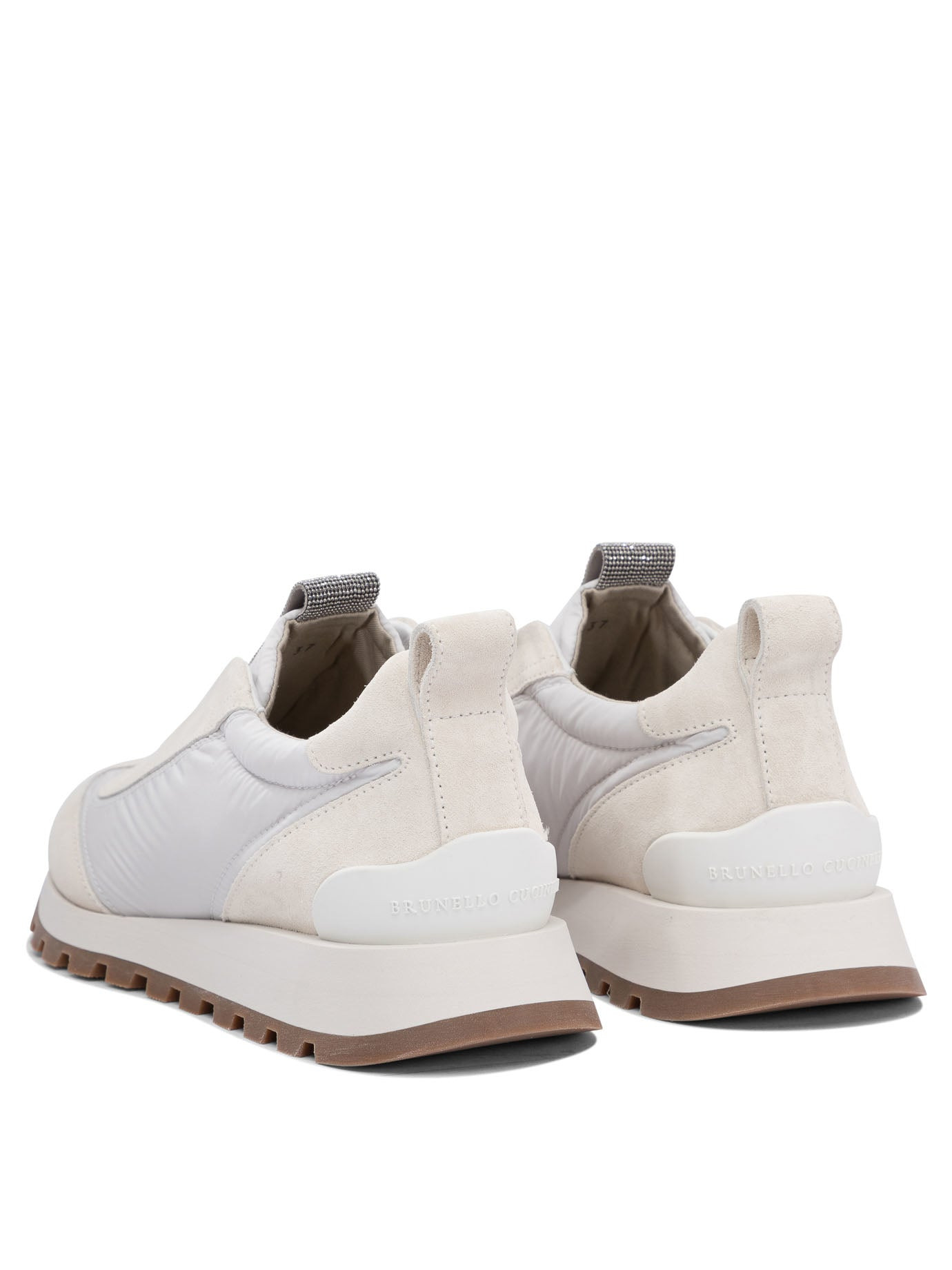 Brunello Cucinelli Women Suede And Fabric "Runners" Sneaker With Precious Detail - 4