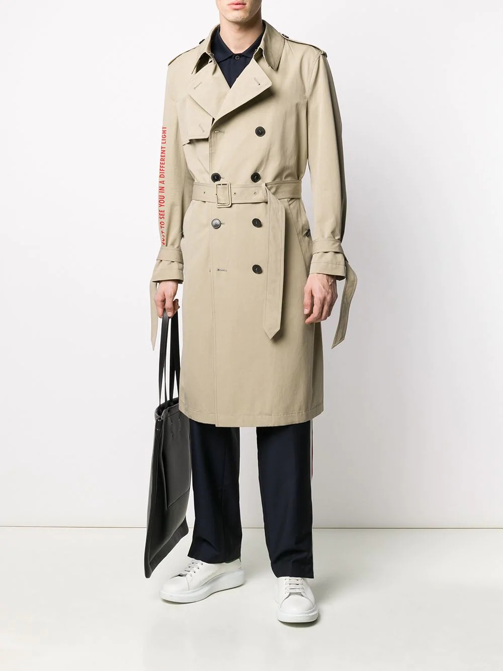 printed trench coat - 2