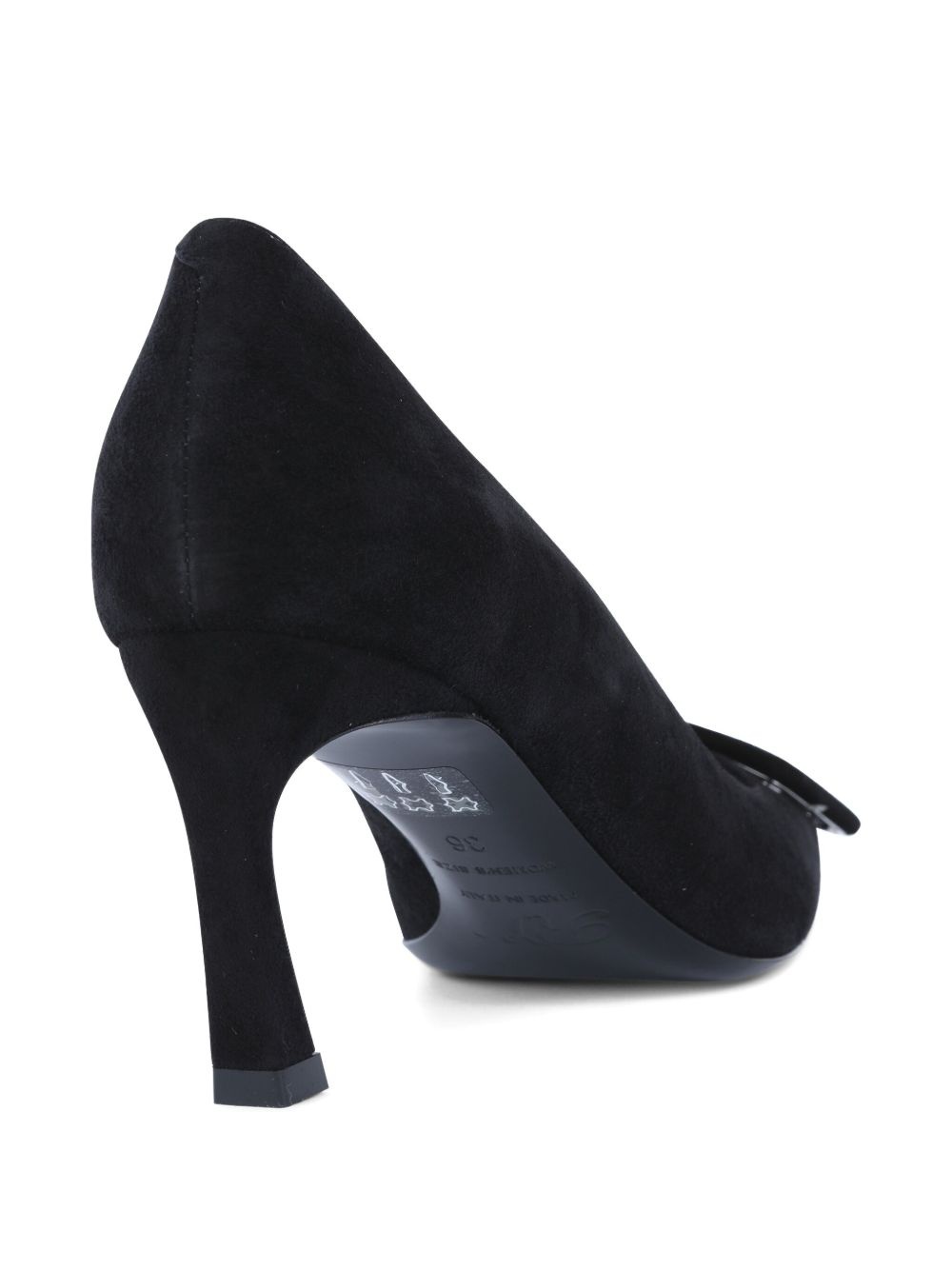 70mm buckle-embellished suede pumps - 3