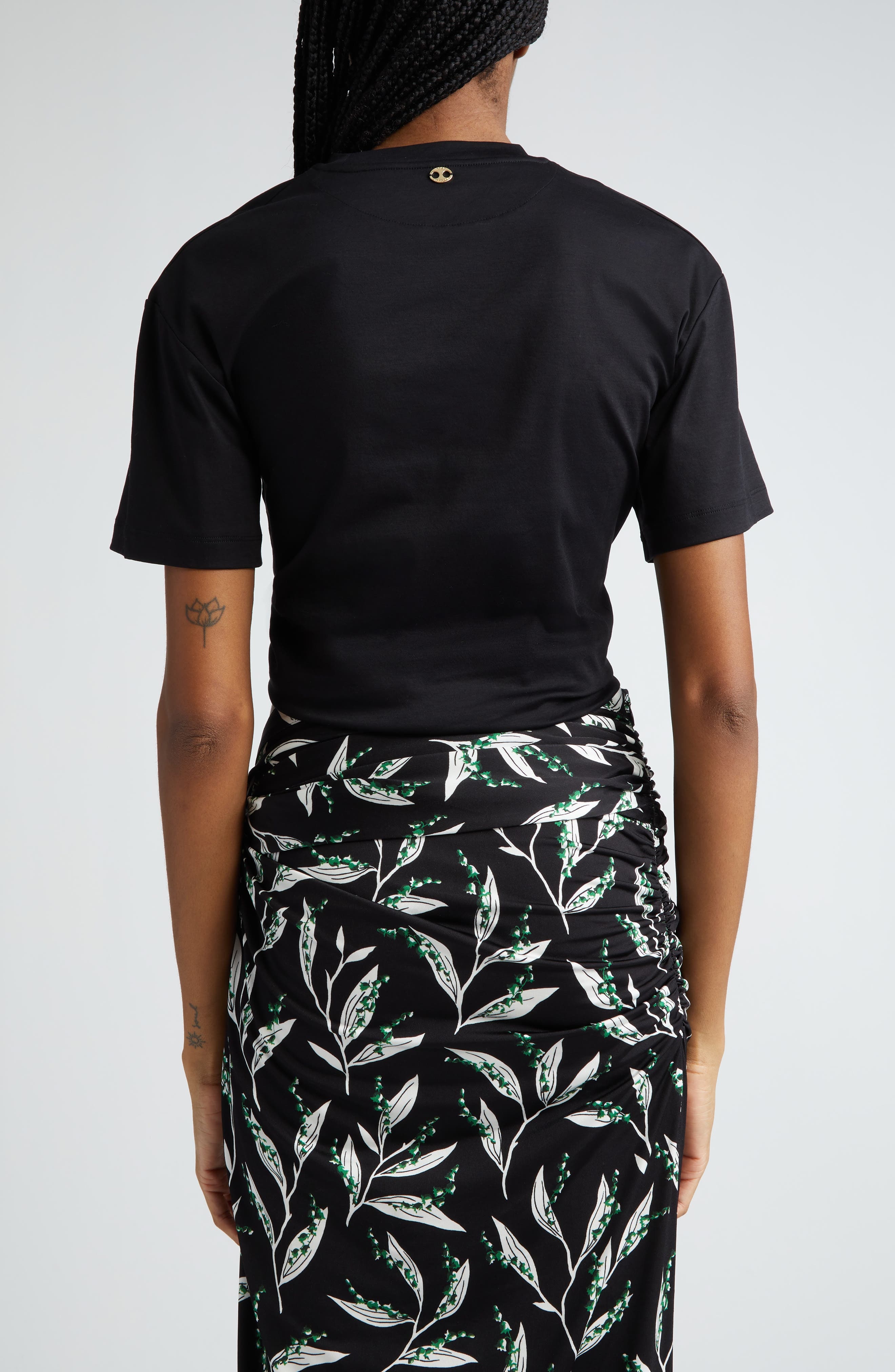 Rabanne Hardware Detail Cotton T-Shirt in Black at Nordstrom - 3