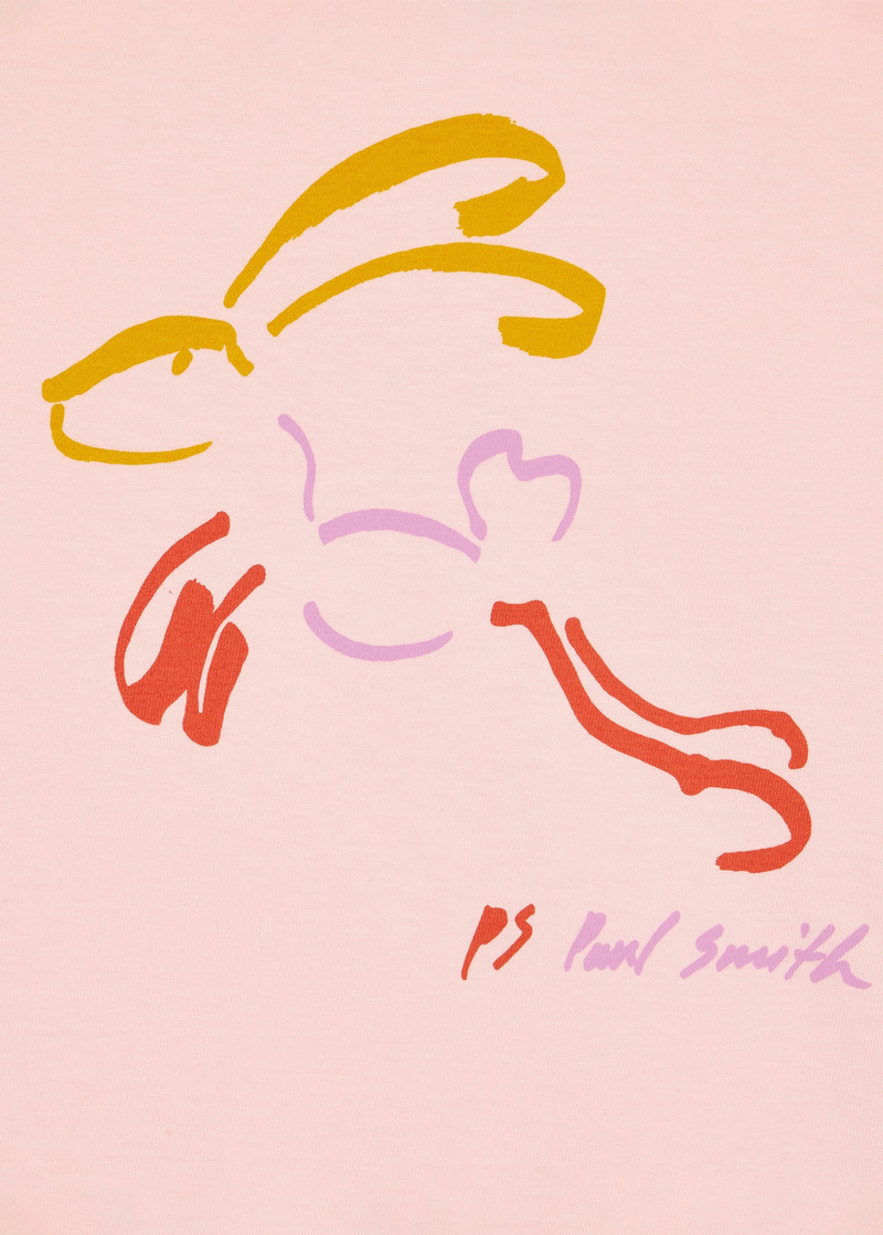 Paul Smith Women's Light Pink 'Rainbow Bunny' T-Shirt outlook