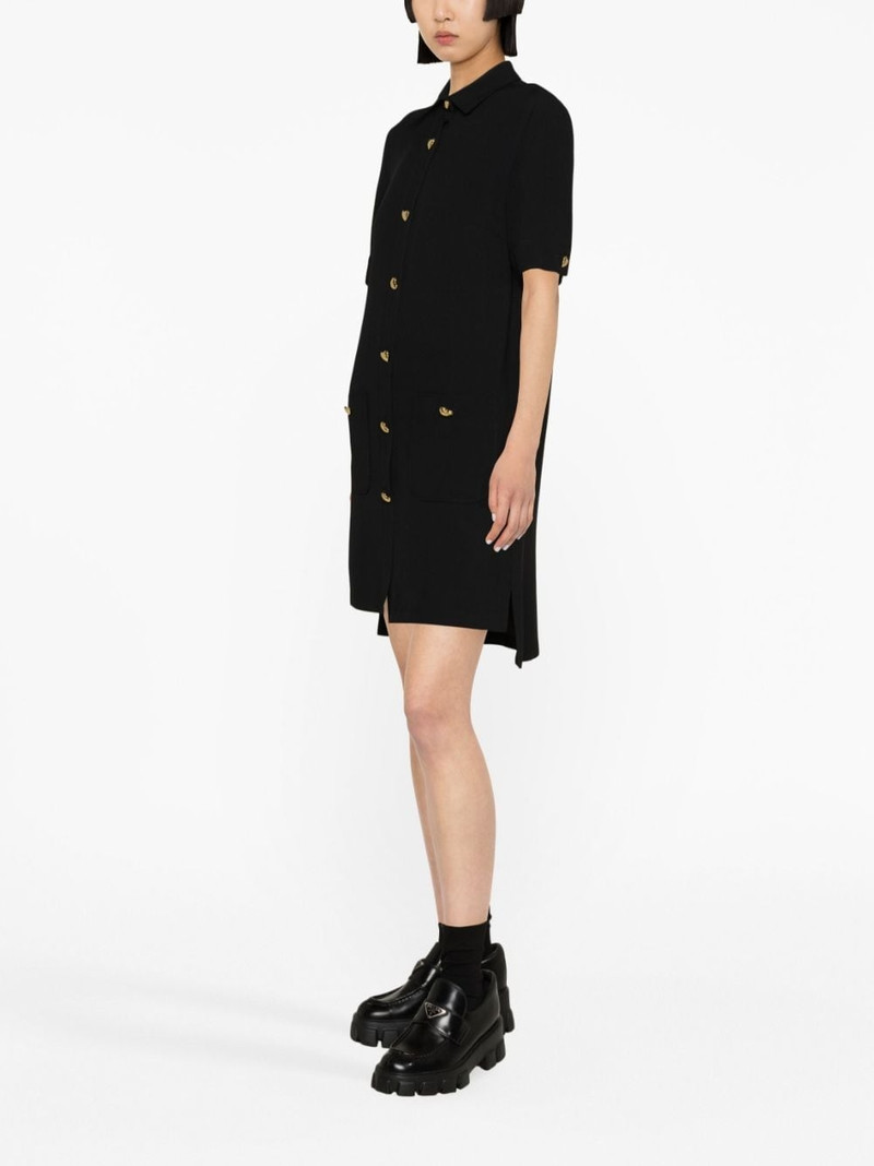 heart-button short-sleeve shirtdress 3