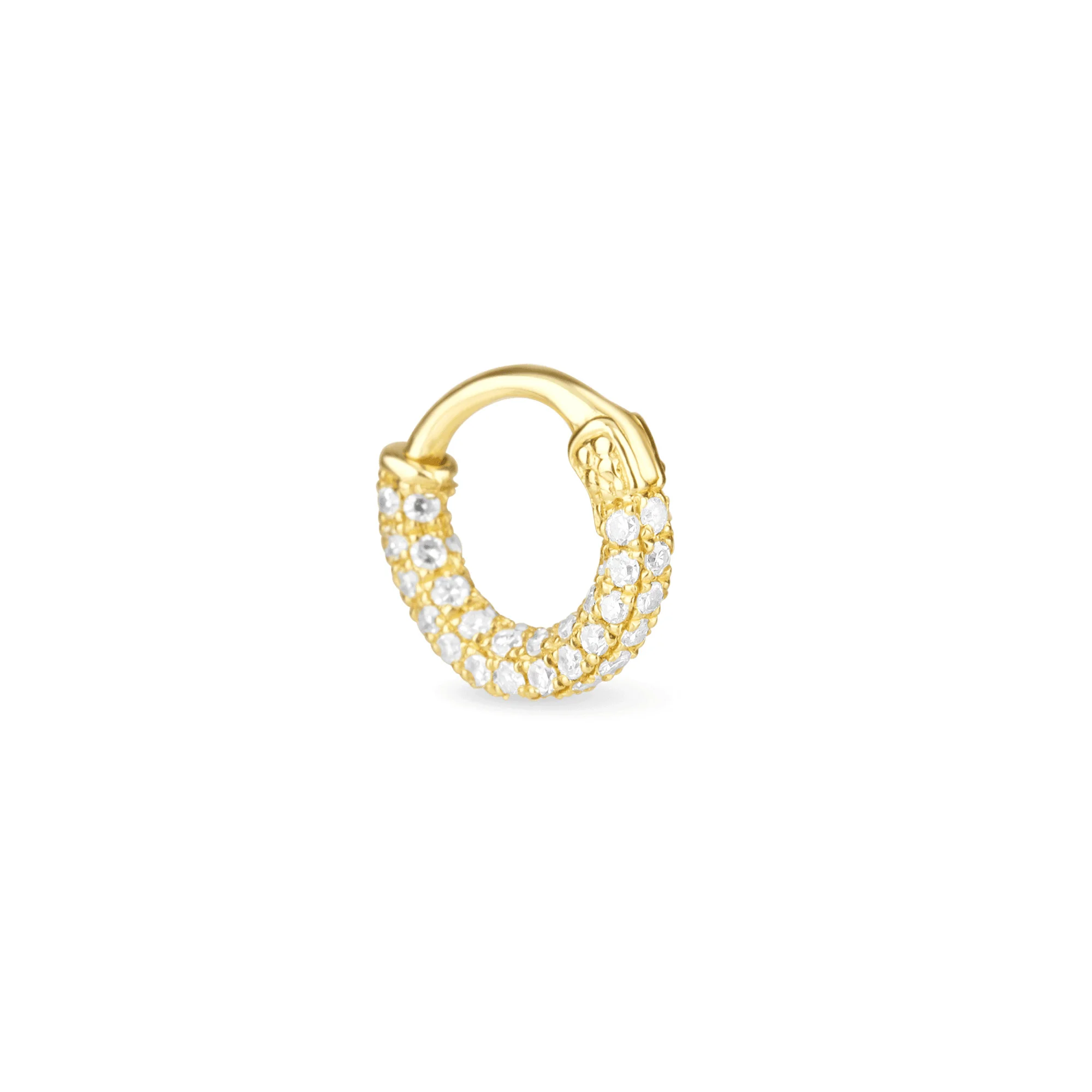 Second Hole Teeny Round Micro Pave Eternity Diamond Huggie - 1