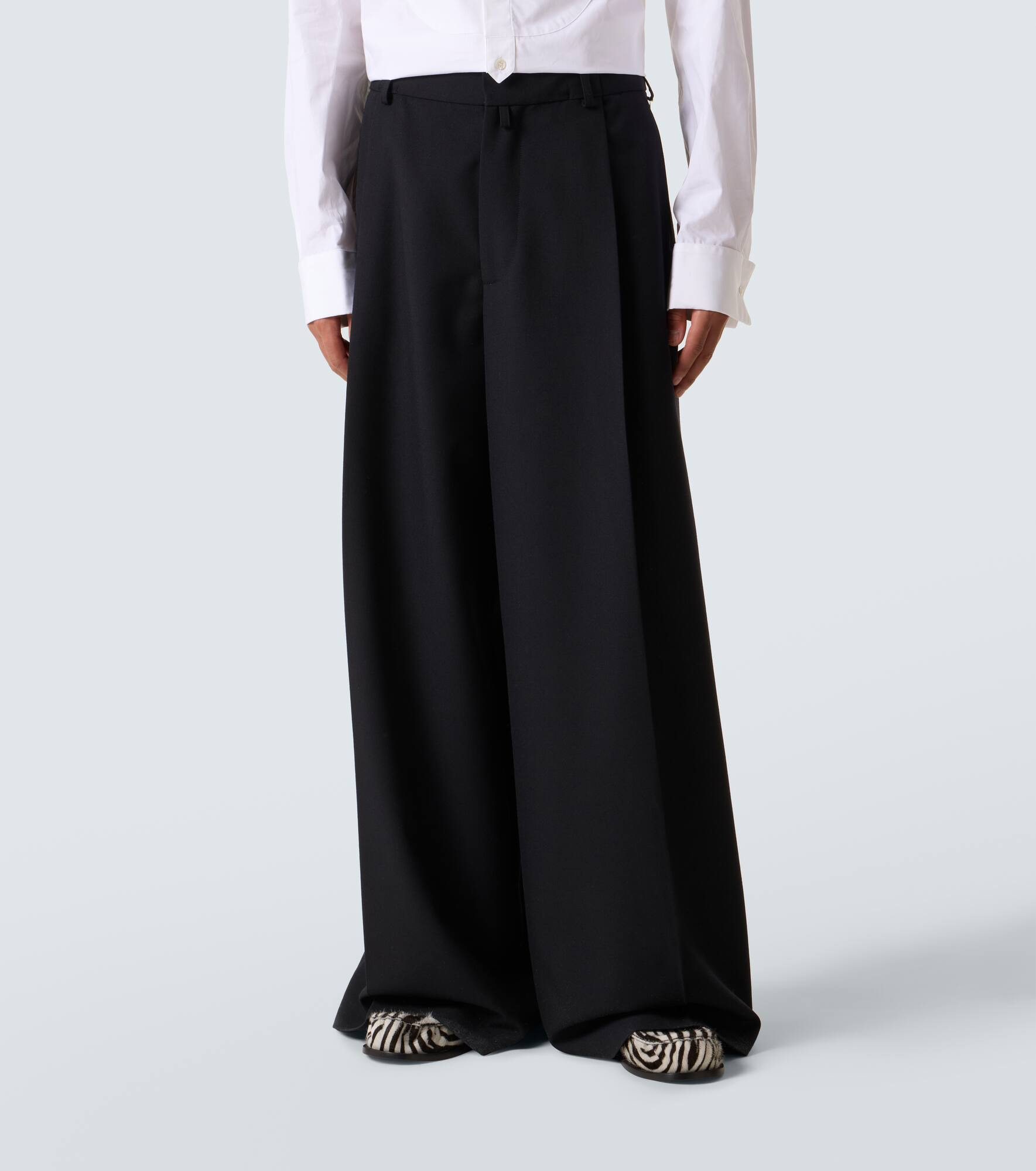 Wool wide-leg pants - 3