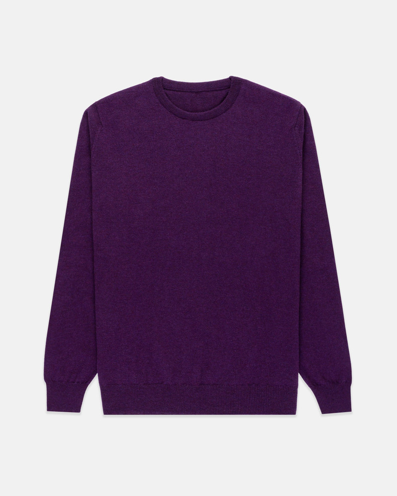 J. PRESS MADE-IN-SCOTLAND PURPLE CASHMERE CREWNECK SWEATER outlook