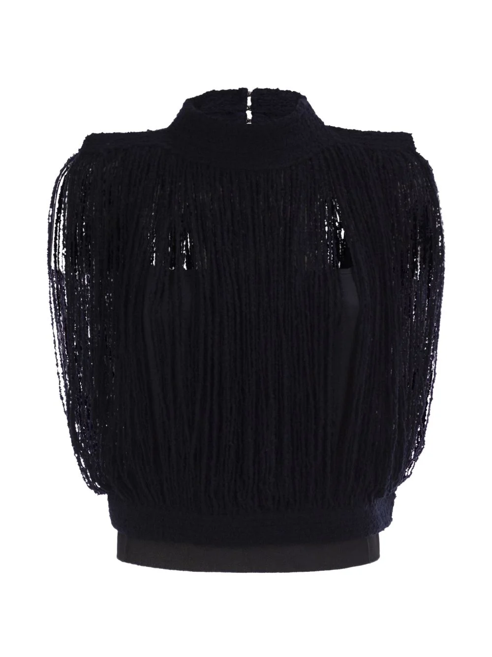 fringed high-neck top - 1