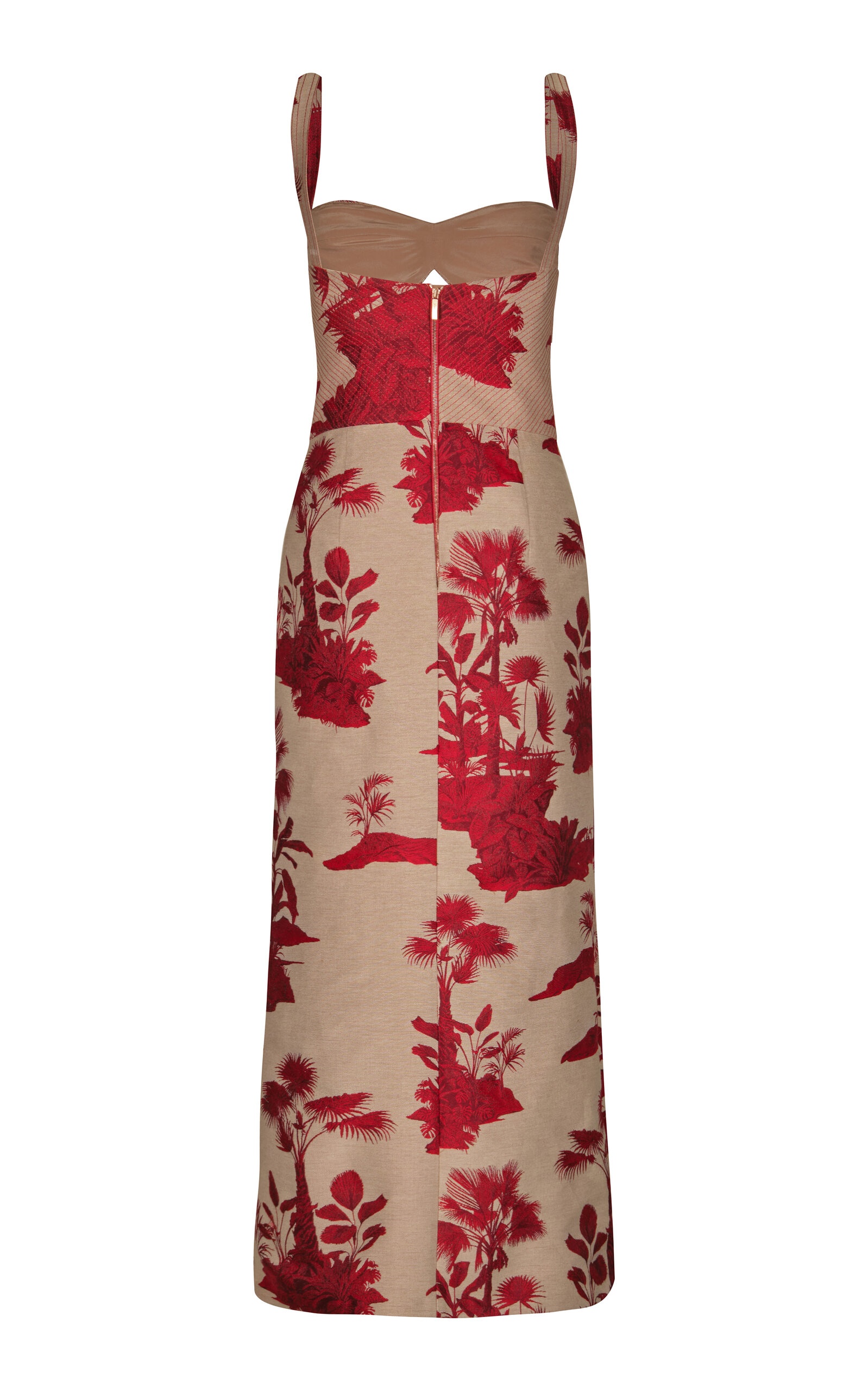 Black Tie Cutout Cotton-Blend Midi Dress neutral - 3