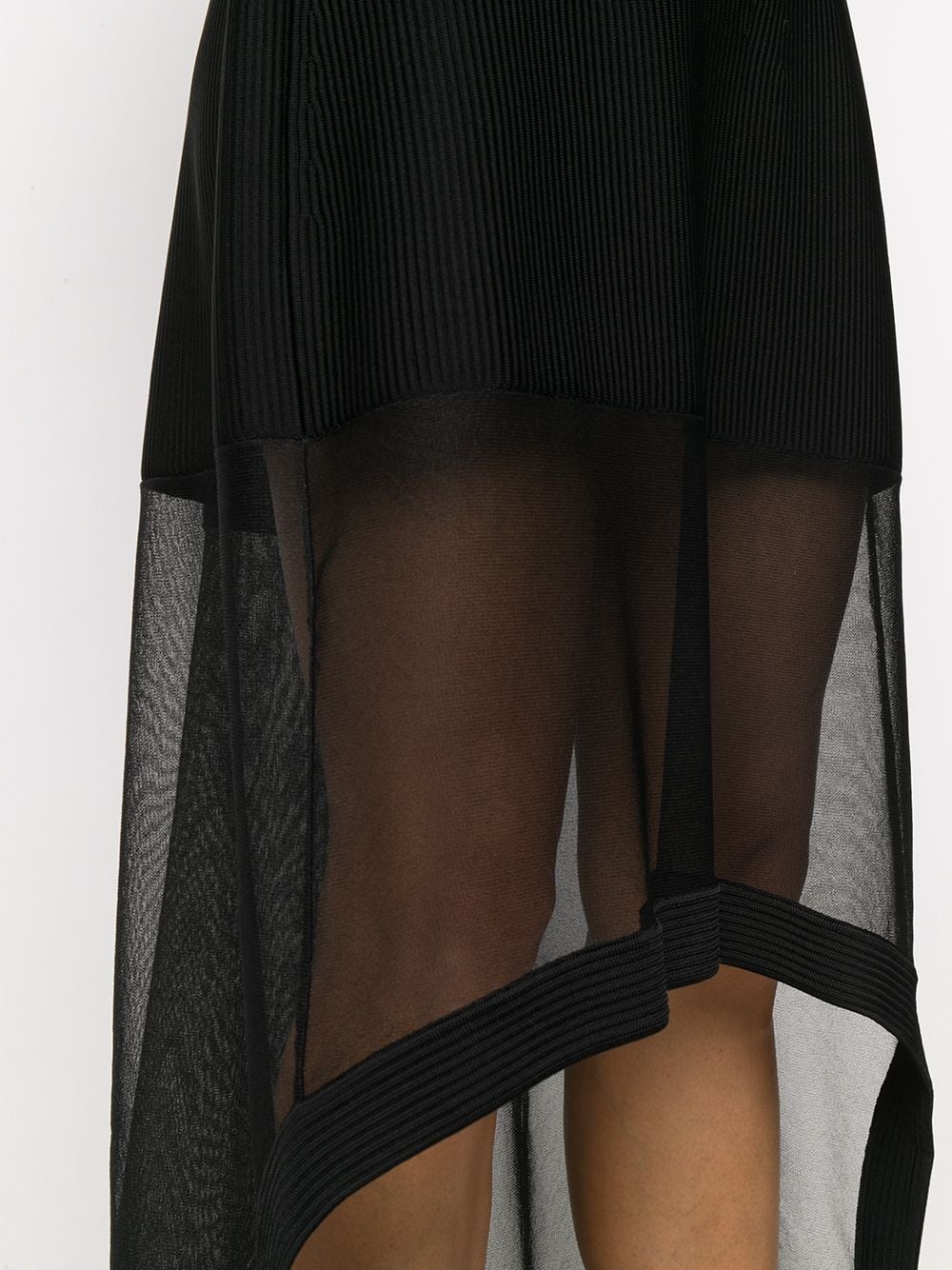 sheer panel long-sleeve dress - 5