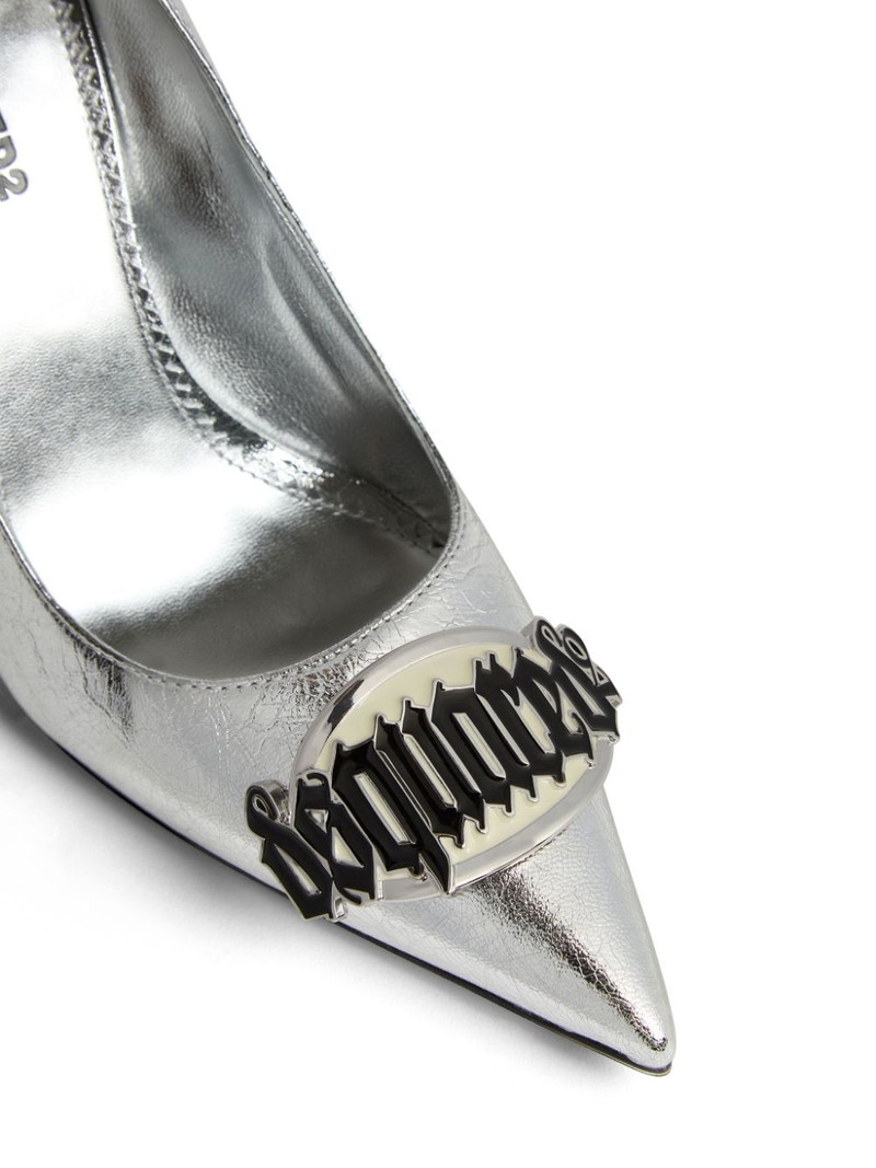 100mm logo-plaque leather pumps 5