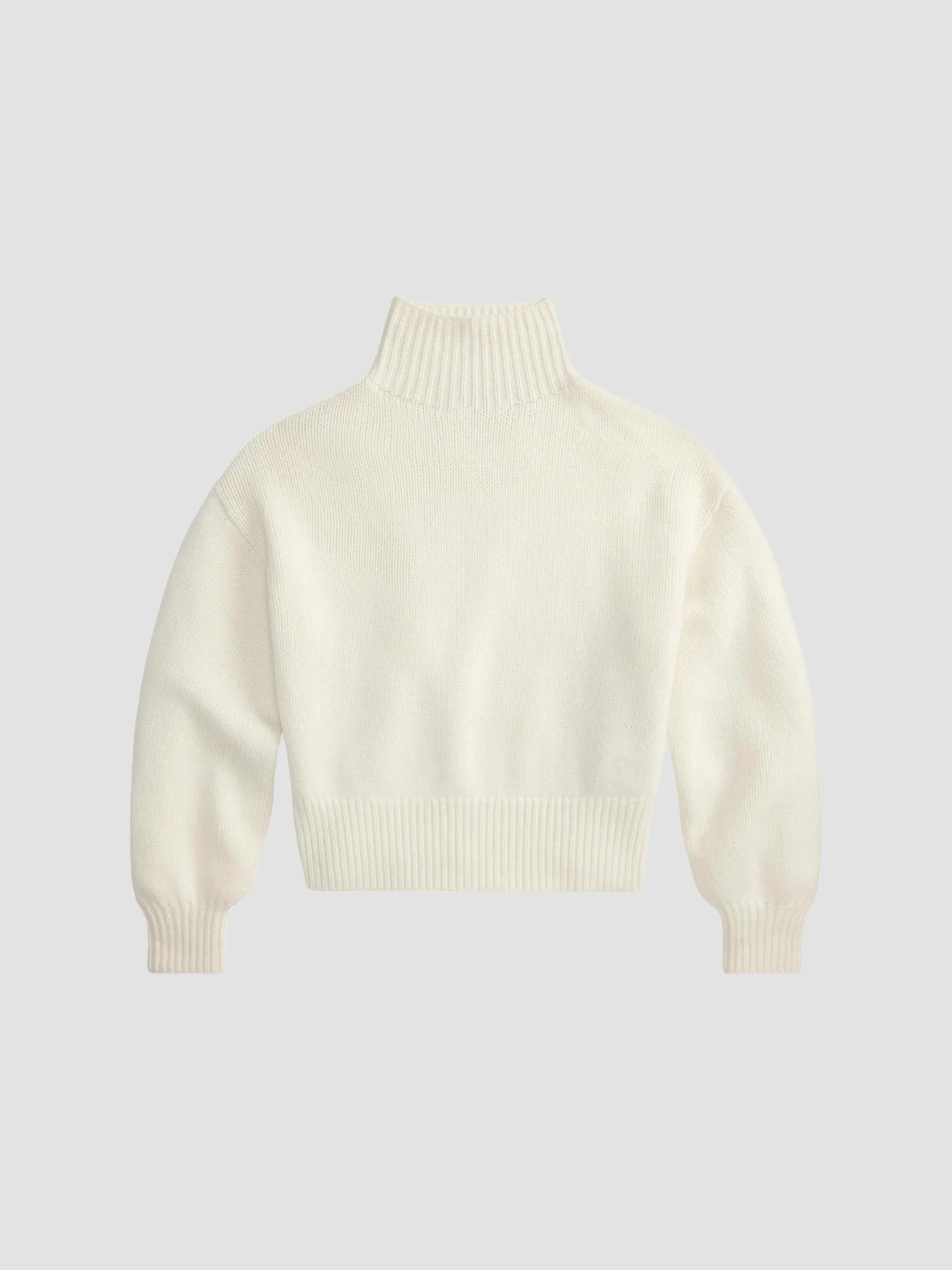 Women's Cashmere Funnel-Neck Sweater - Natural - 1