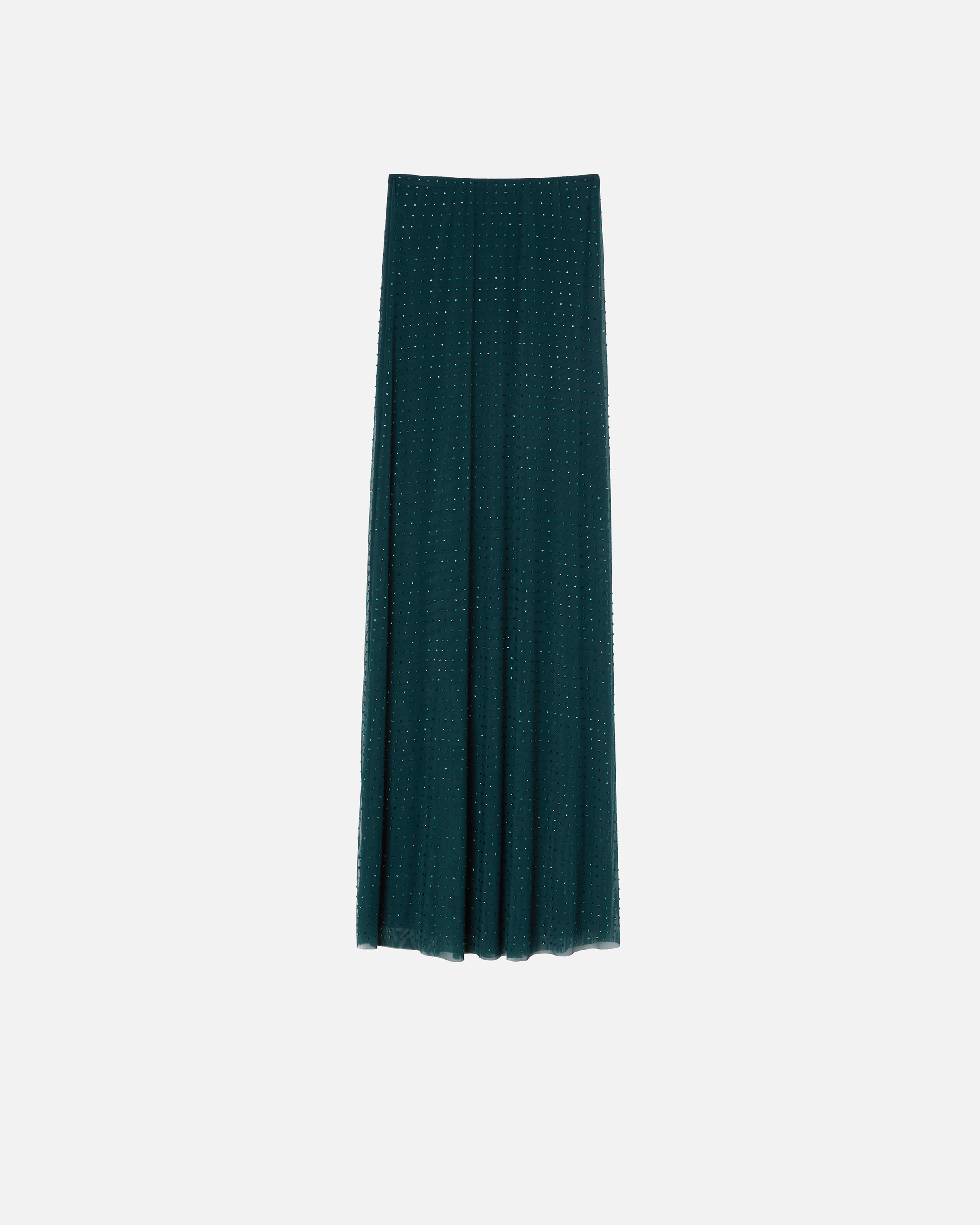 FULLY RHINESTONED LONG TULLE SKIRT - 6