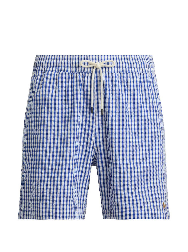 gingham drawstring swim shorts 1