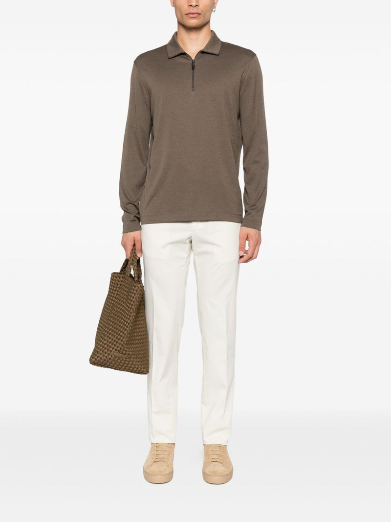 Canali zip-neck long-sleeve sweater outlook