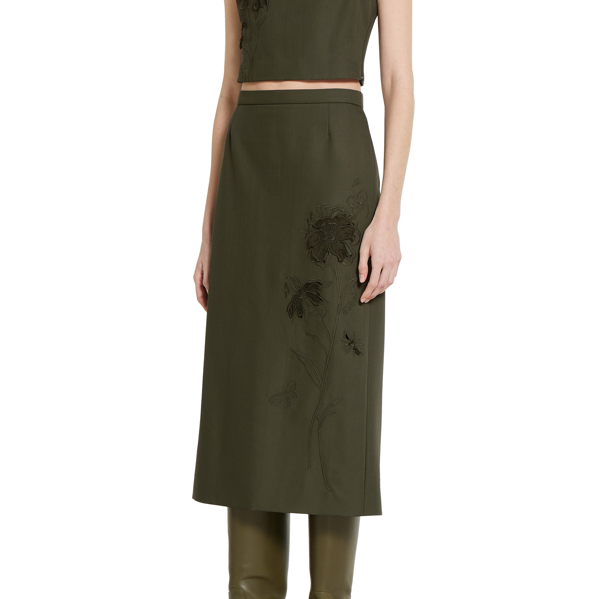 Wool mohair skirt with embroidery - 3