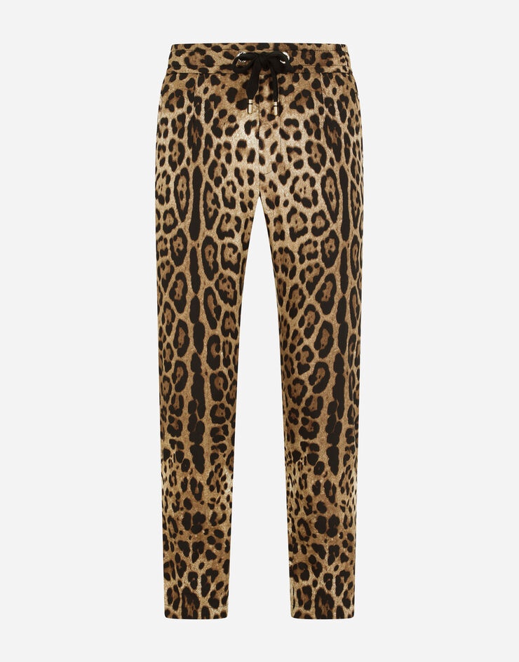 Cotton jogging pants with leopard print - 3