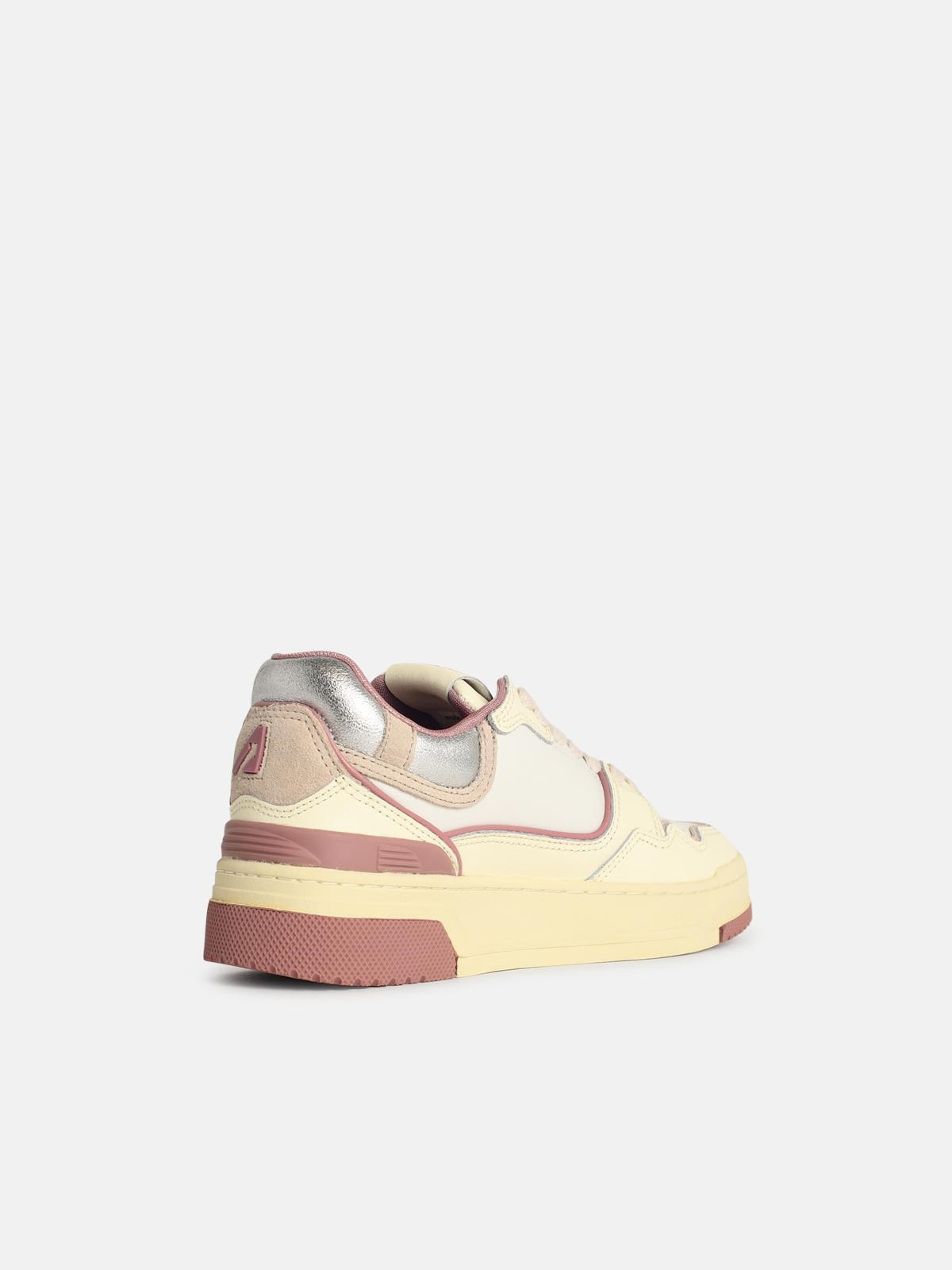 'CLC LOW' LEATHER 'WHISPER WHITE ASH ROSE' AND SILVER SNEAKERS - 3