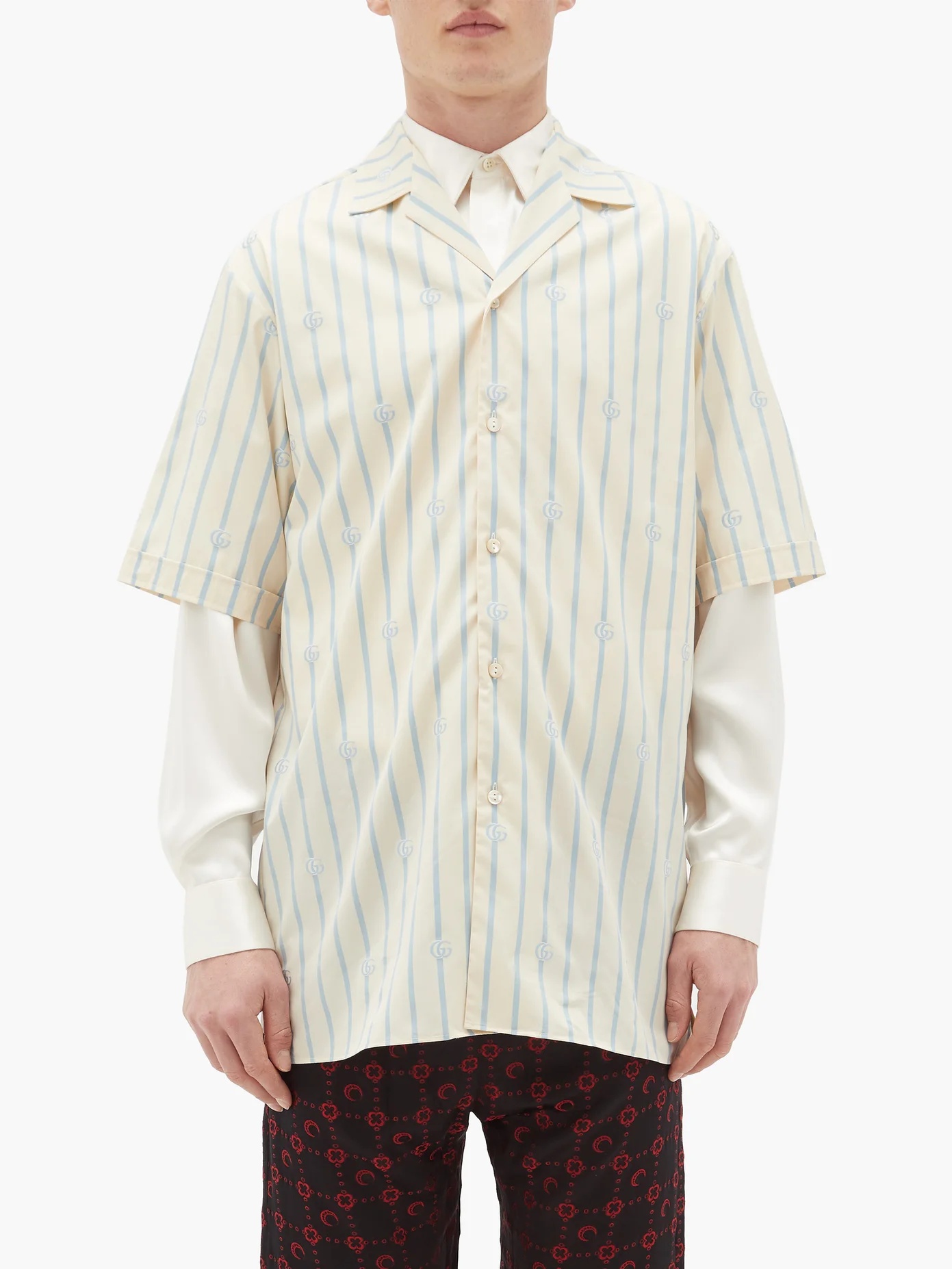 Striped GG-jacquard cotton shirt - 5