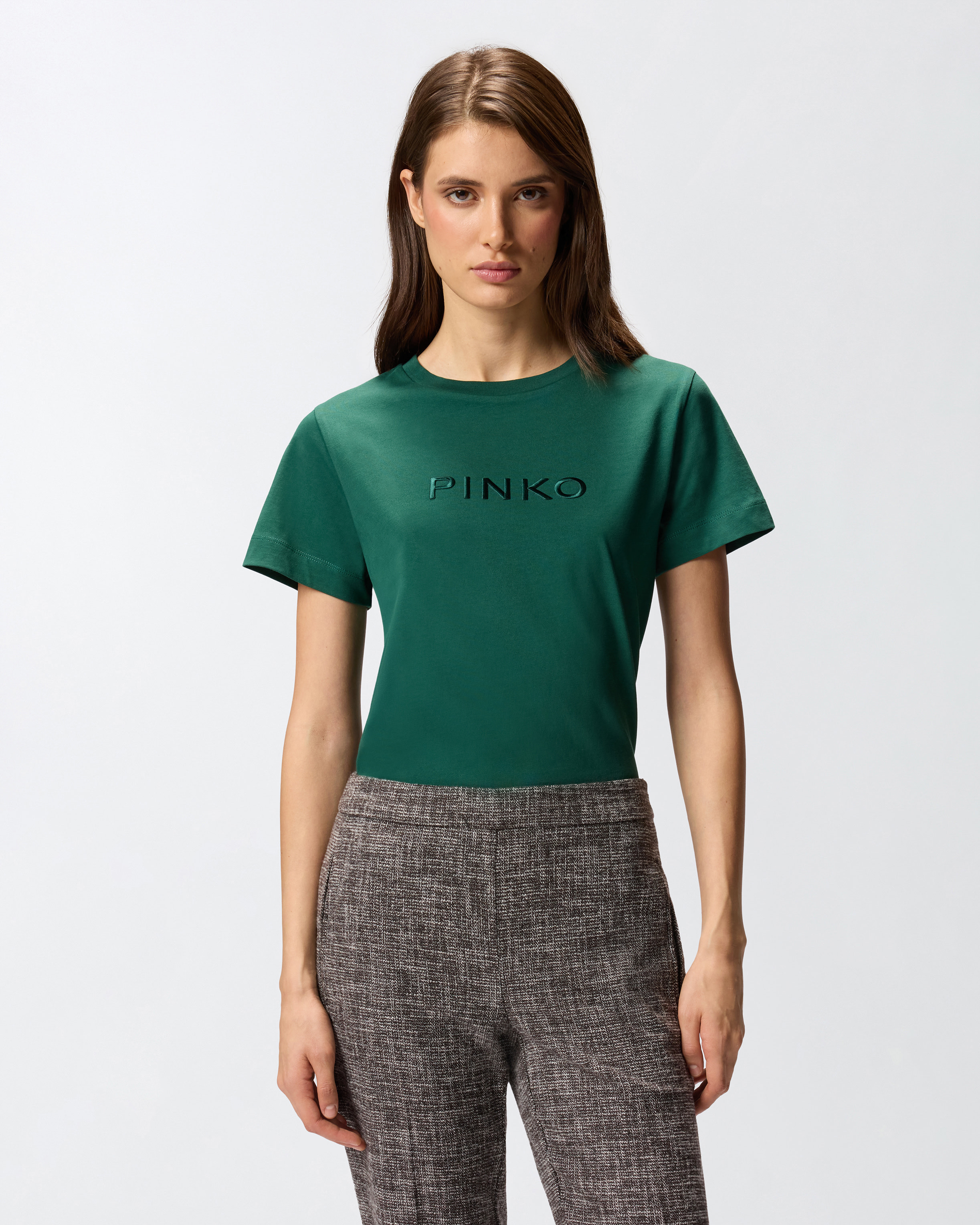 T-SHIRT WITH PINKO LOGO EMBROIDERY - 2
