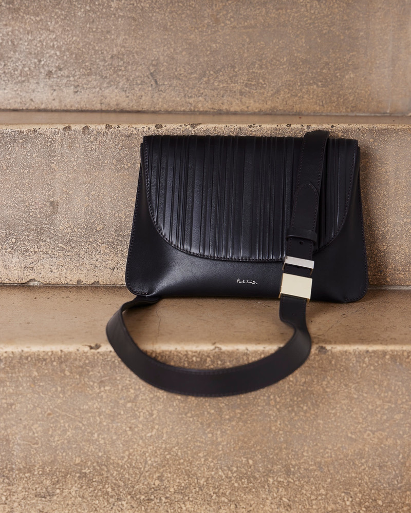 Dark Brown 'Shadow Stripe' Cross Body Bag 7