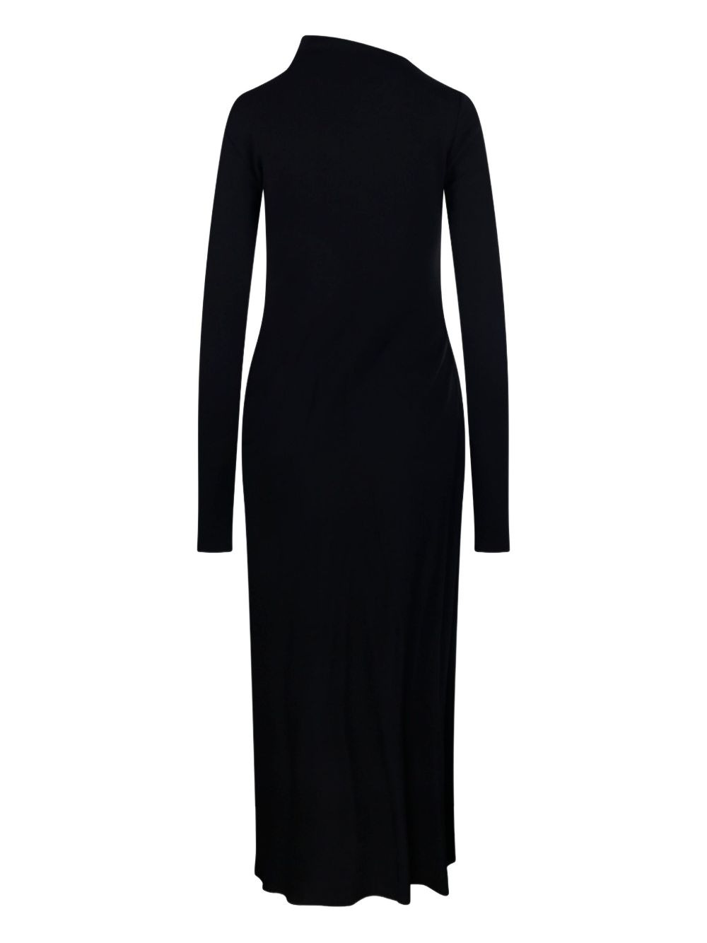 asymmetric-neck gathered day dress - 2