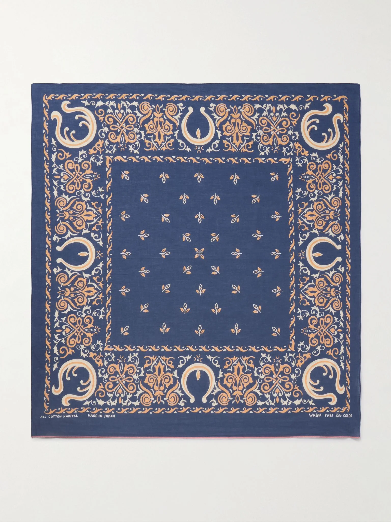 Antler Naja Printed Cotton-Voile Bandana Blue - 1